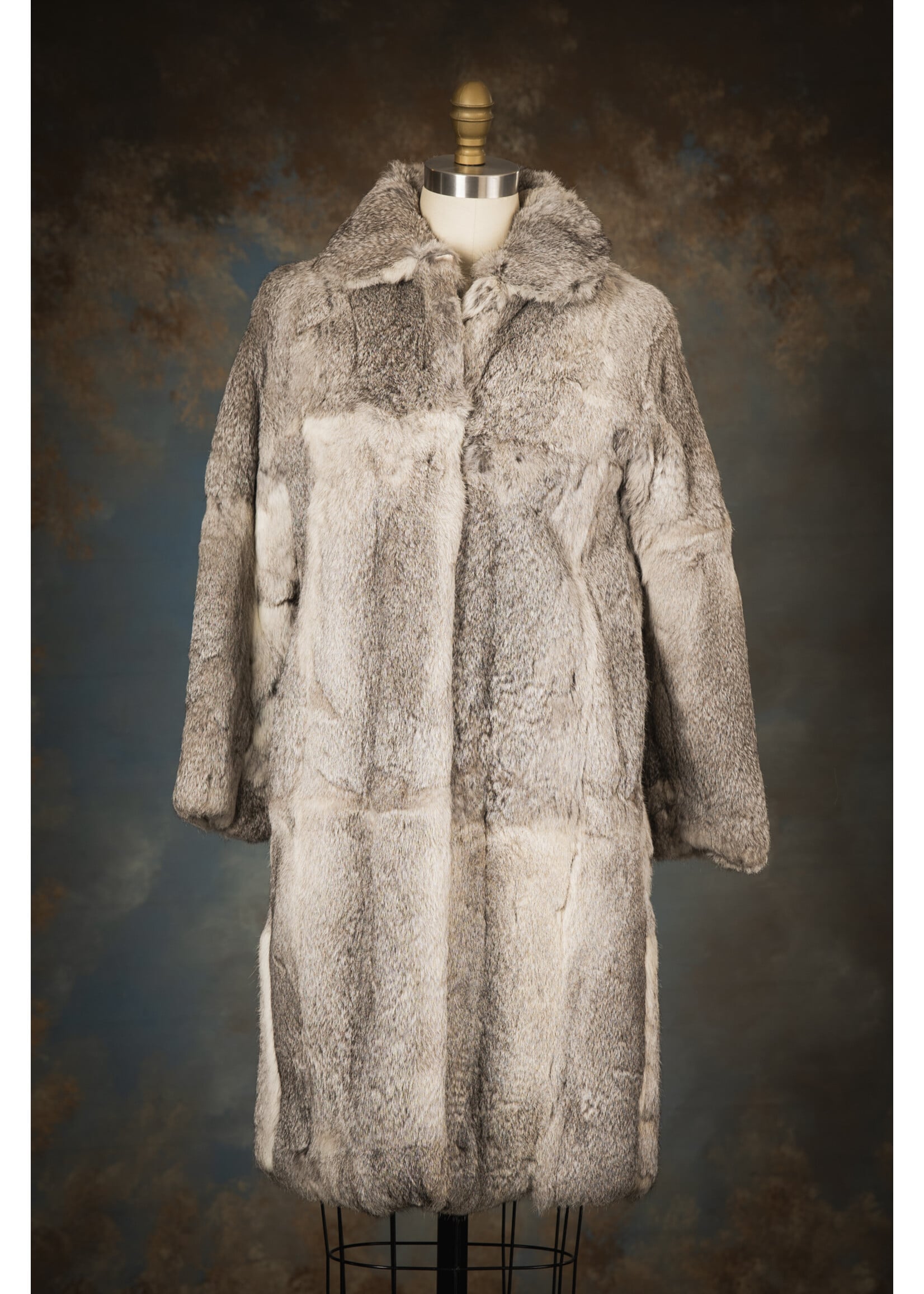 GIRL'S GREY RABBIT COAT 12