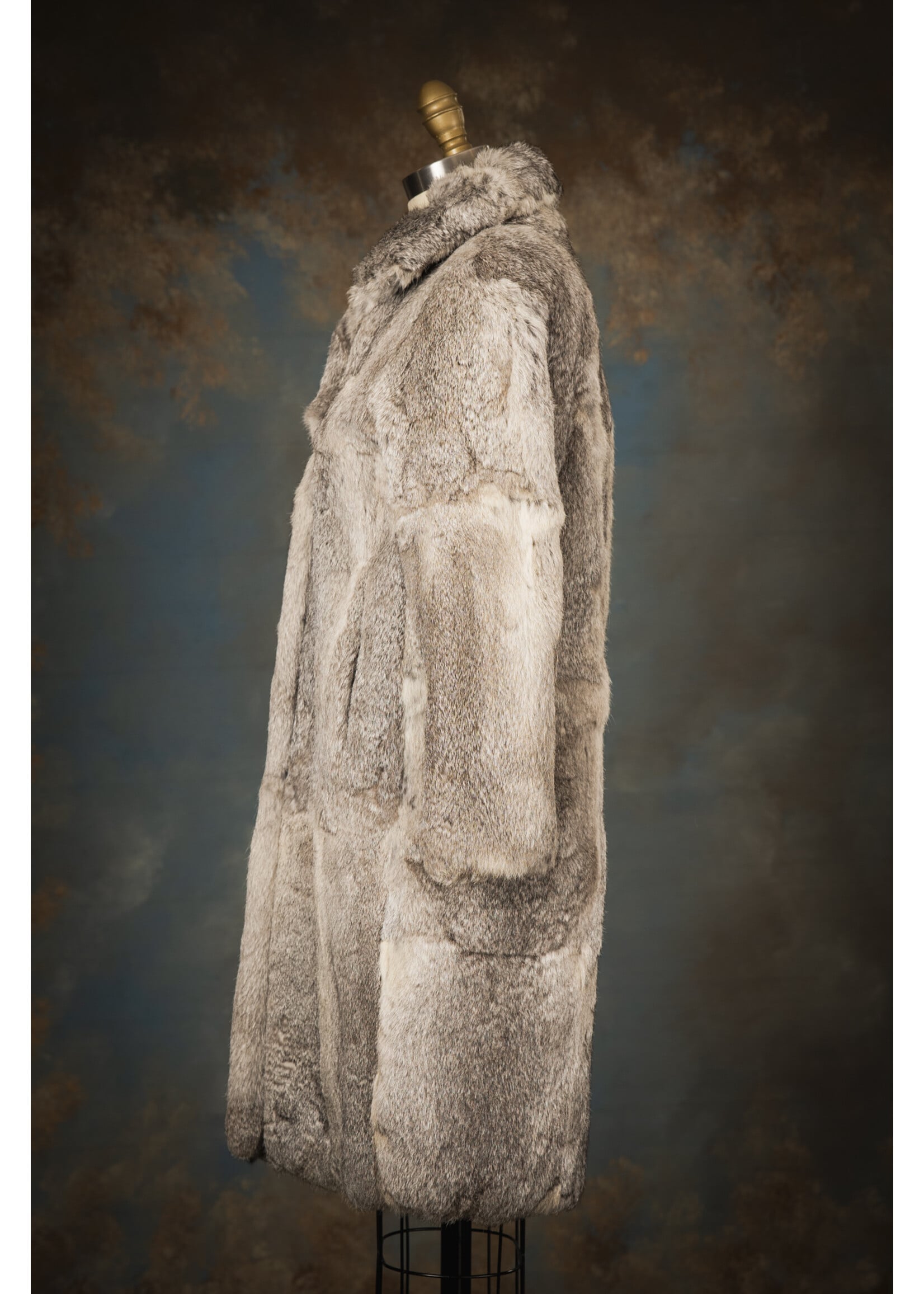 GIRL'S GREY RABBIT COAT 12