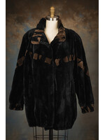 BLACK & TAN SH. BEAVER JACKET
