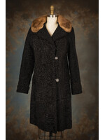 BLACK PERSIAN LAMB COAT W. MINK COLLAR
