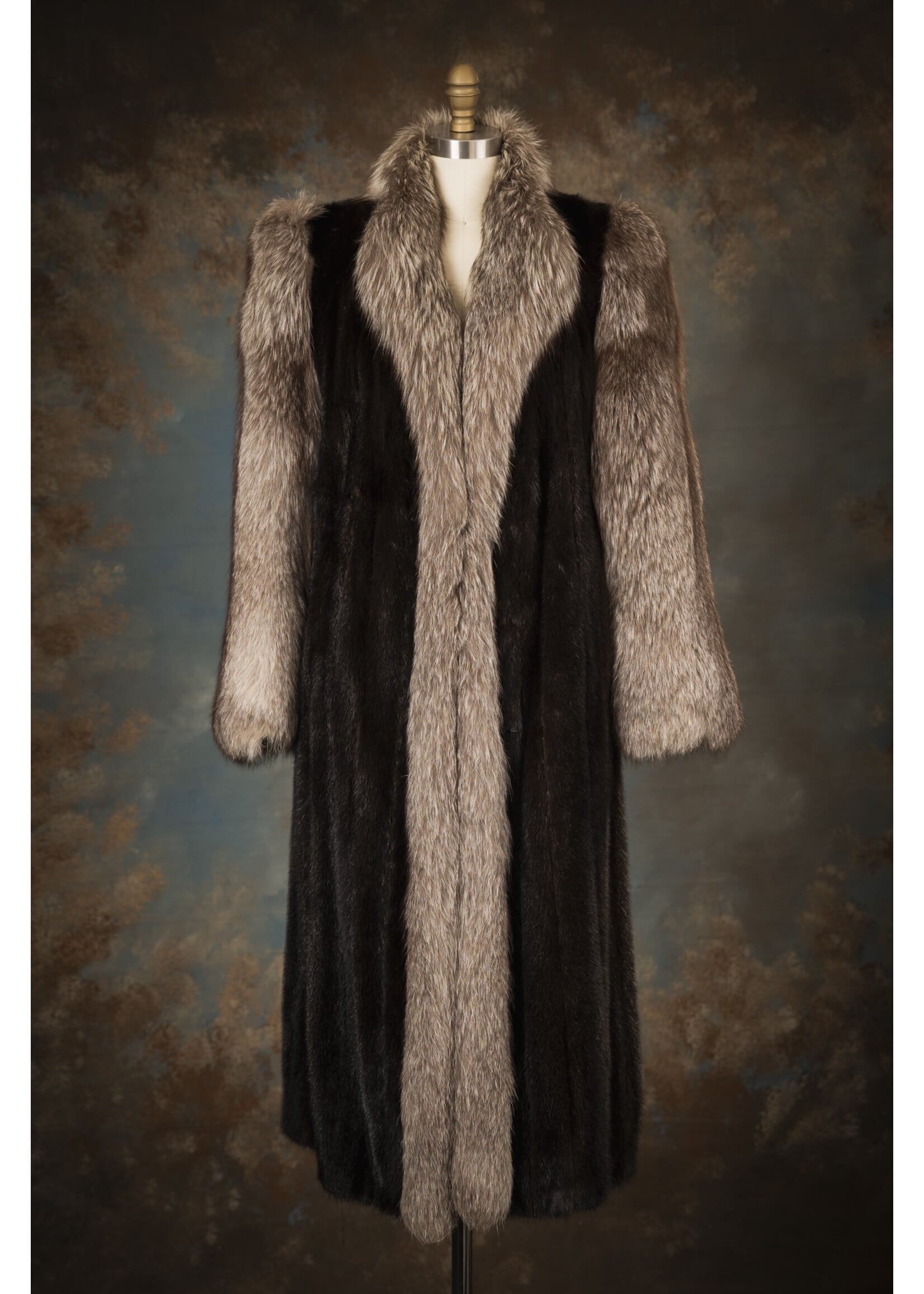 DARK RANCH MINK & INDIGO FOX COAT 6