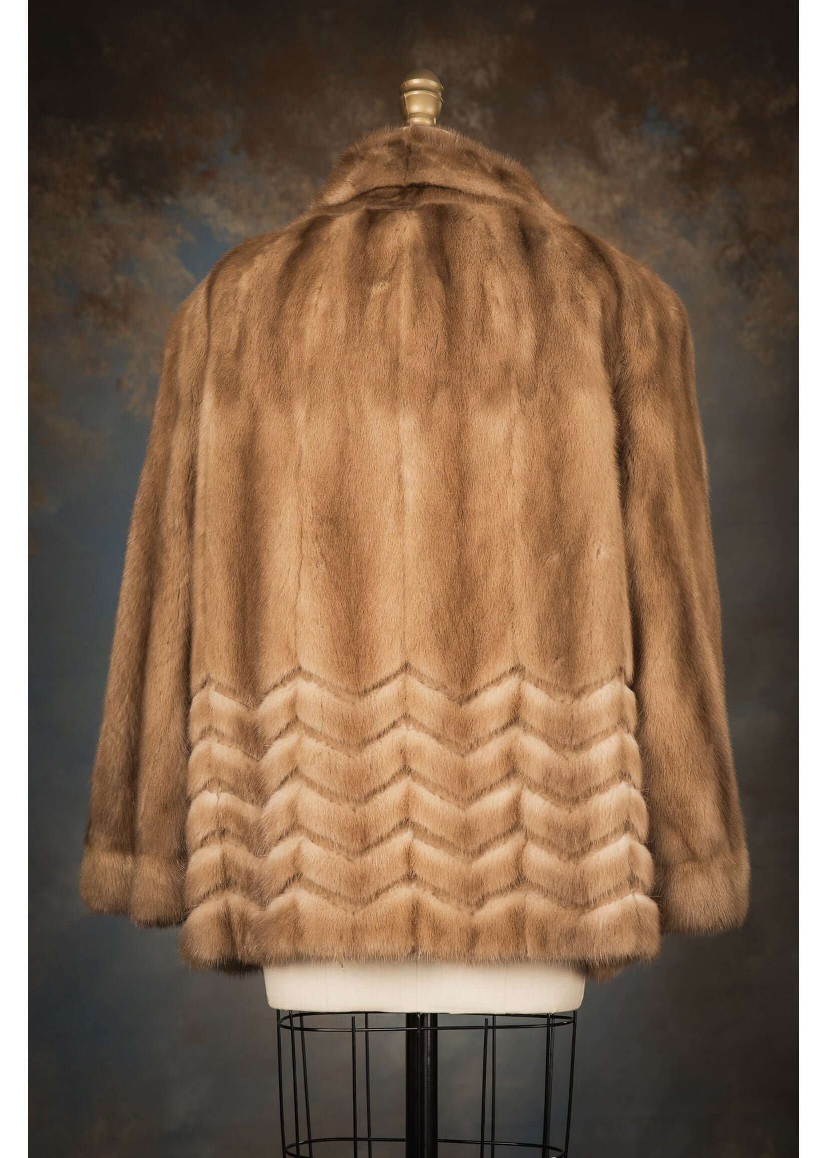 PASTEL MINK JACKET W. CHEVRON HEM