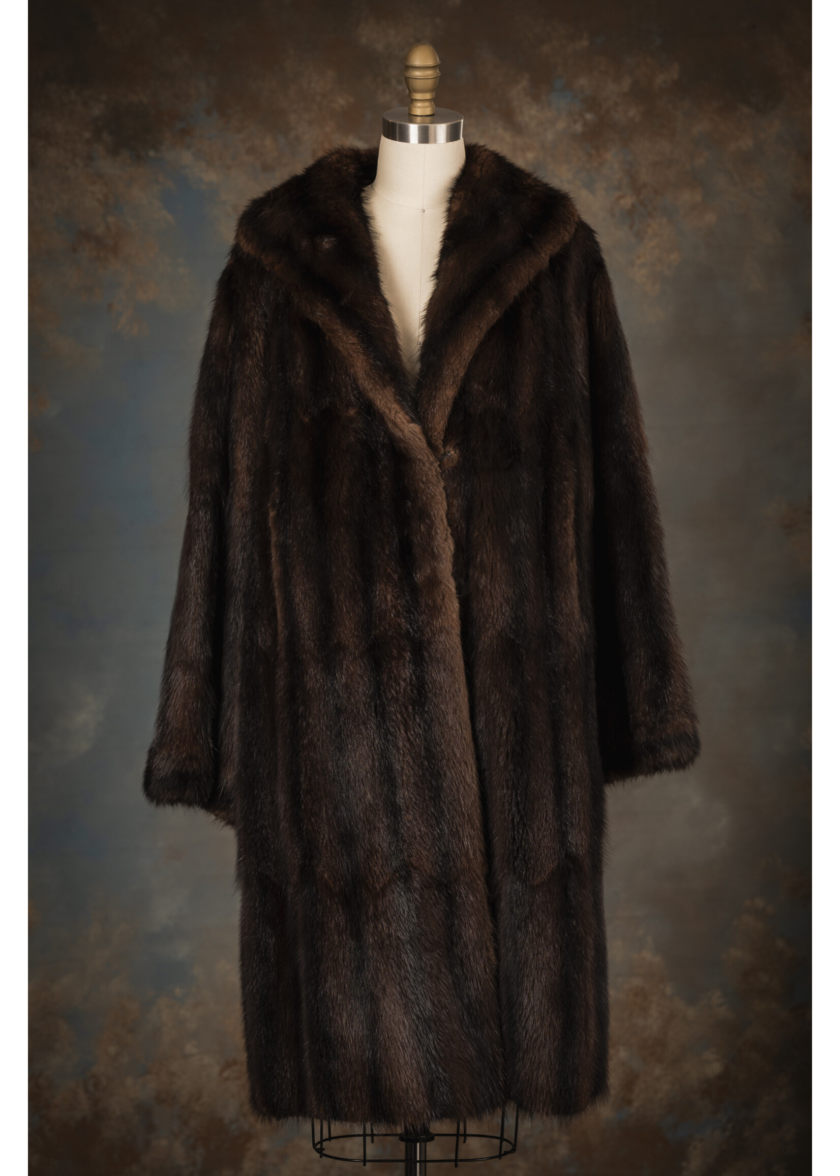 MINK-DYED MUSKRAT COAT 12