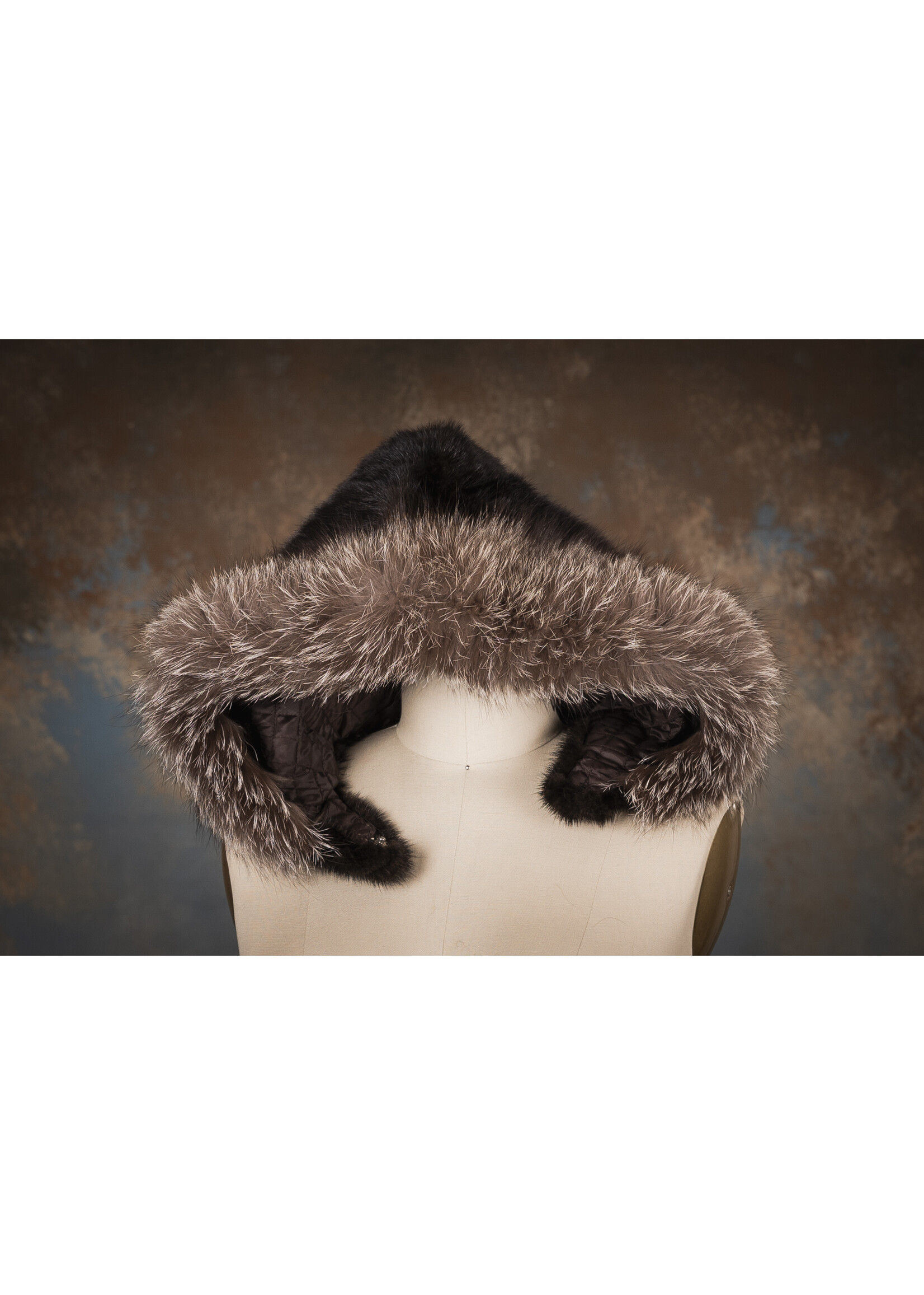 DARK RANCH CHEVRON MINK JACKET W. FOX