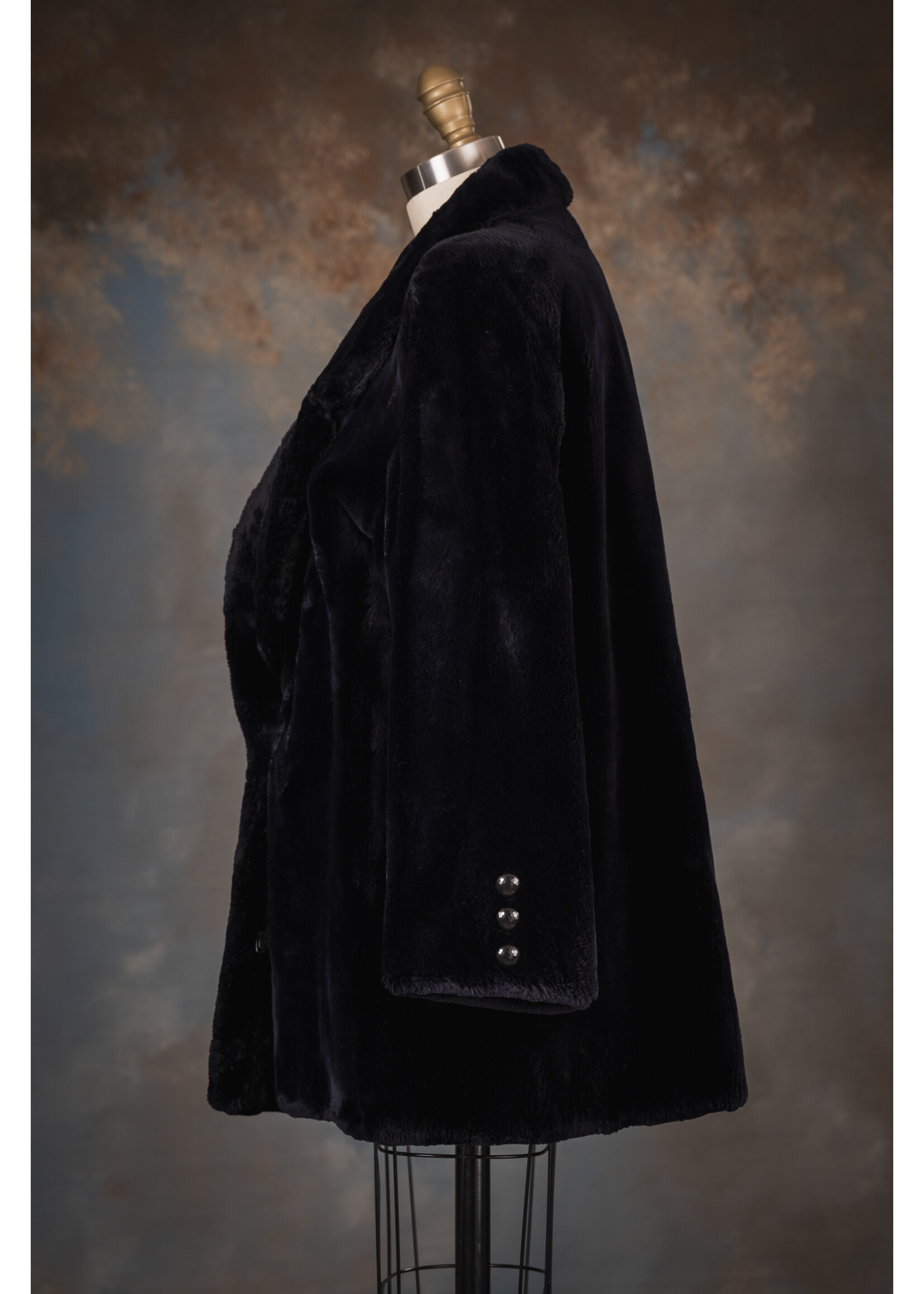 NAVY SHEARED BEAVER JACKET 8P