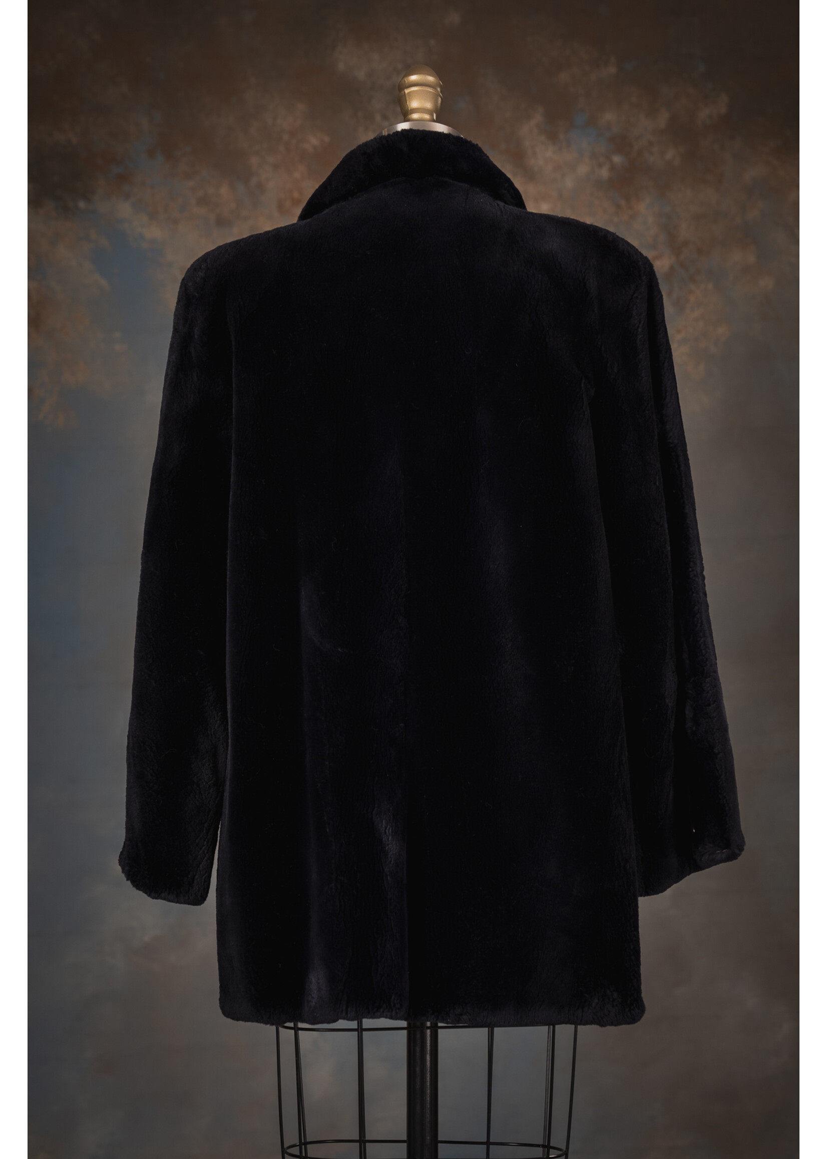 NAVY SHEARED BEAVER JACKET 8P