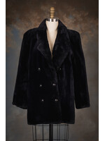 NAVY SHEARED BEAVER JACKET 8P