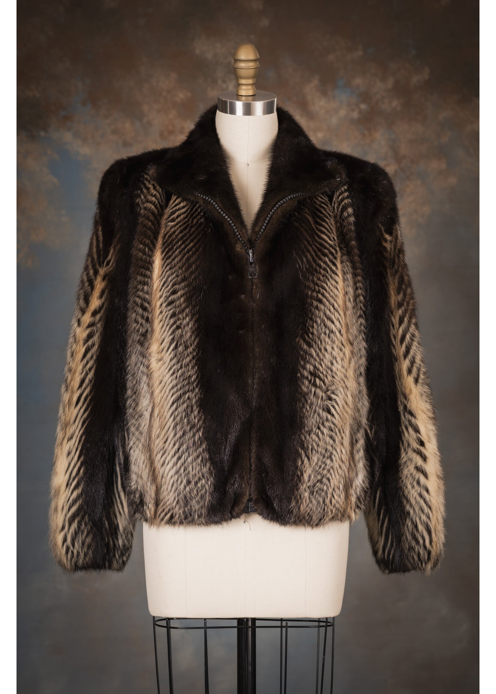 MINK & FITCH CHEVRON BOMBER 6