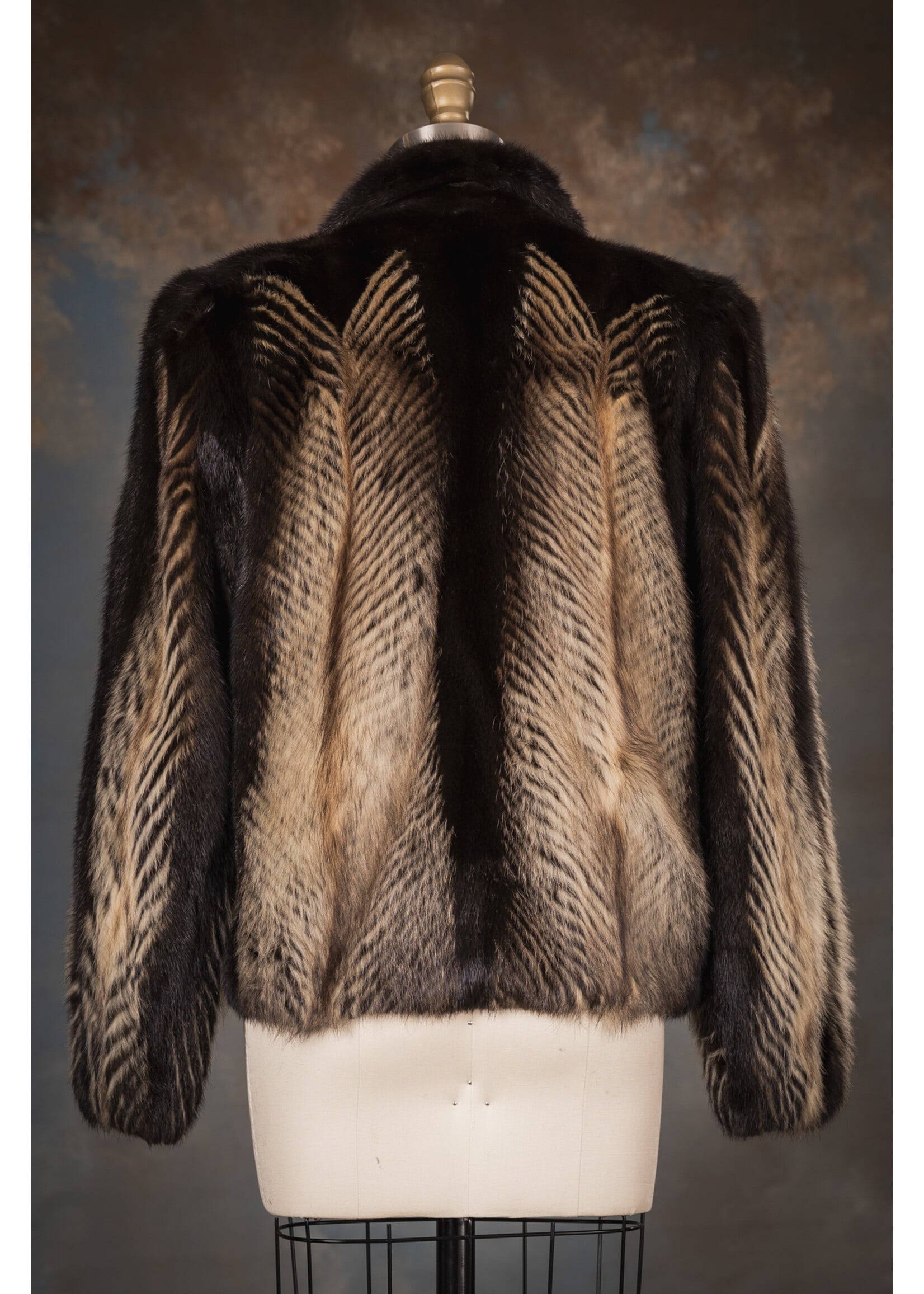 MINK & FITCH CHEVRON BOMBER 6