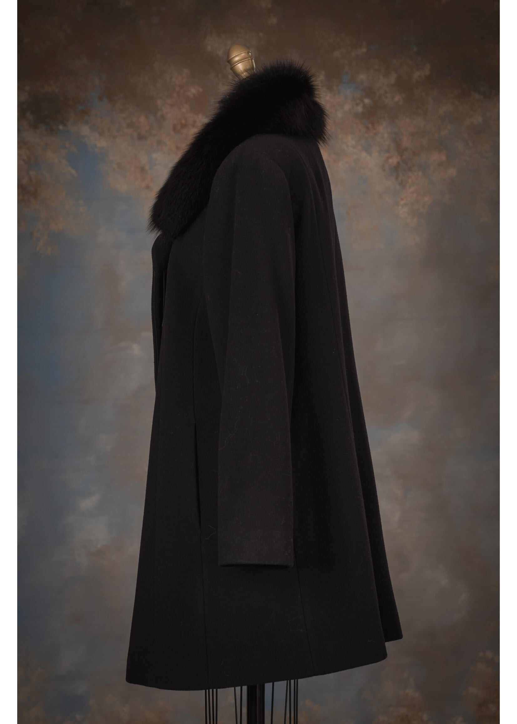 CASHMERE/WOOL COAT W. FOX COLLAR 14