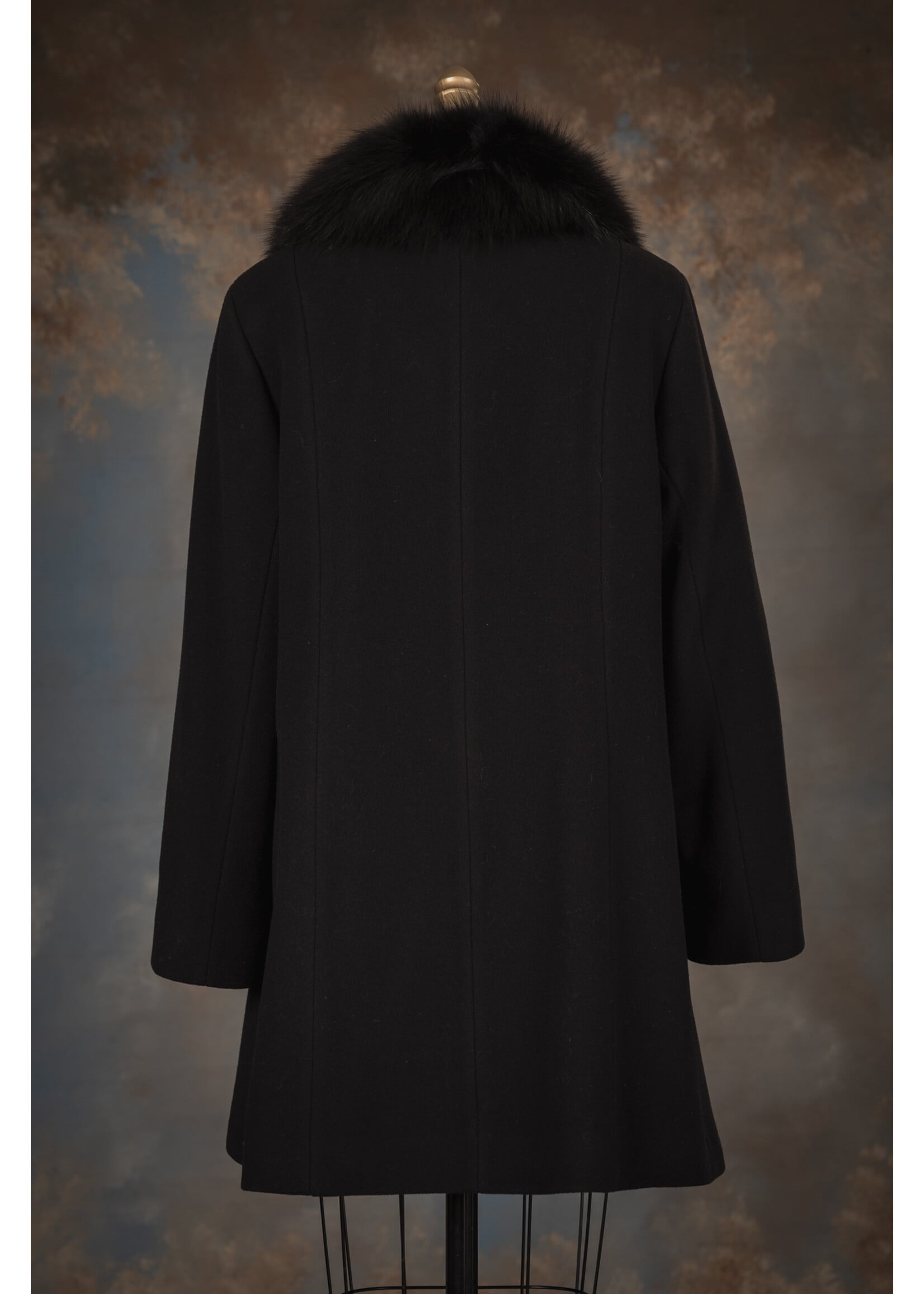 CASHMERE/WOOL COAT W. FOX COLLAR 14