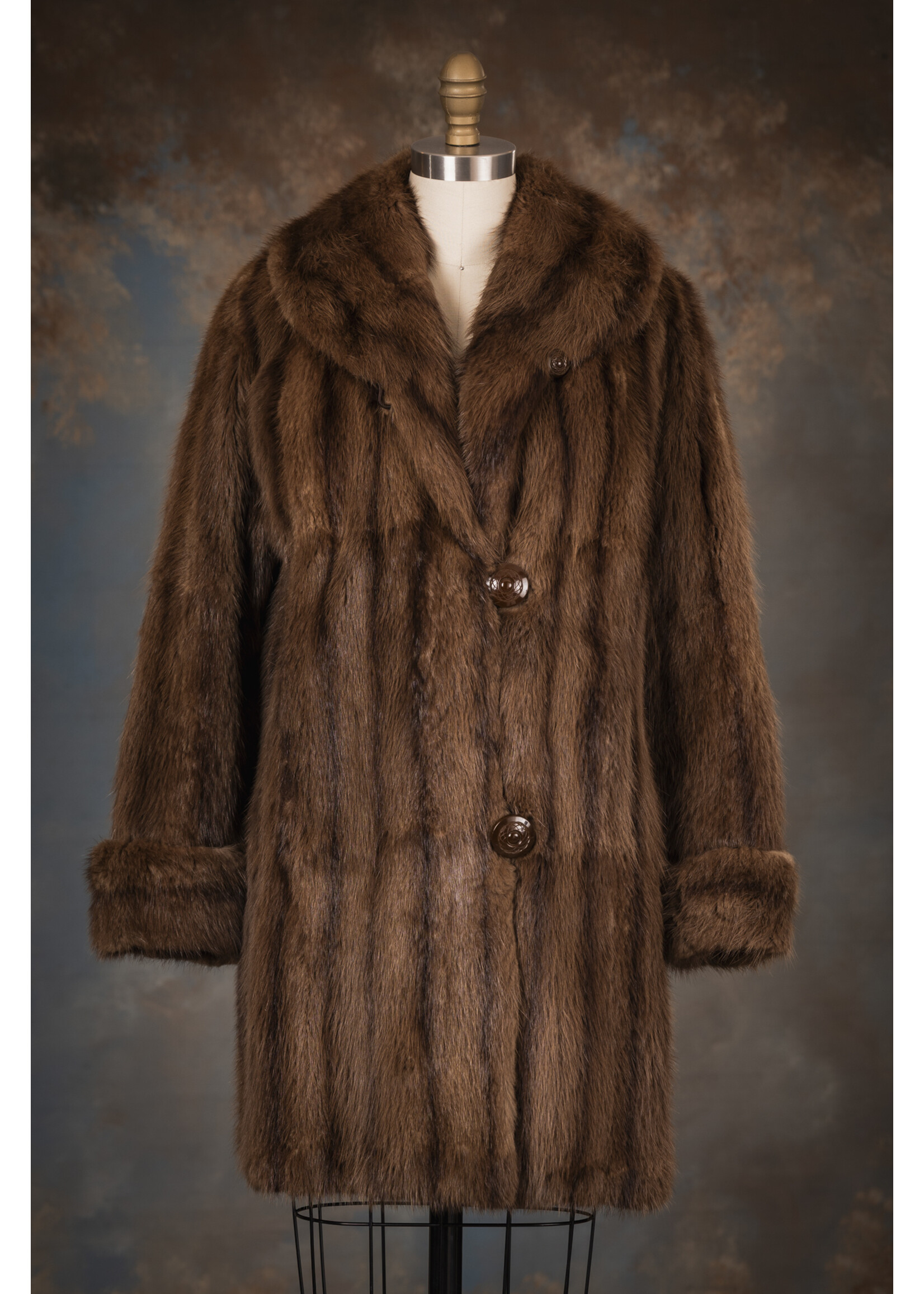 MINK-DYED MUSKRAT COAT 6-8
