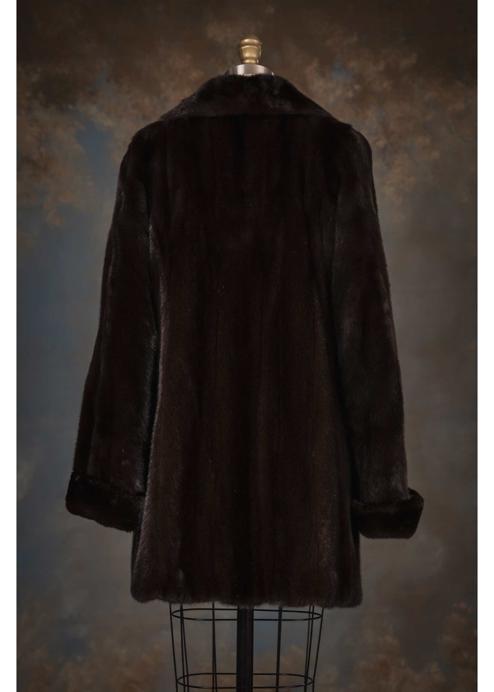DARK MAHOGANY MINK CAR COAT 6