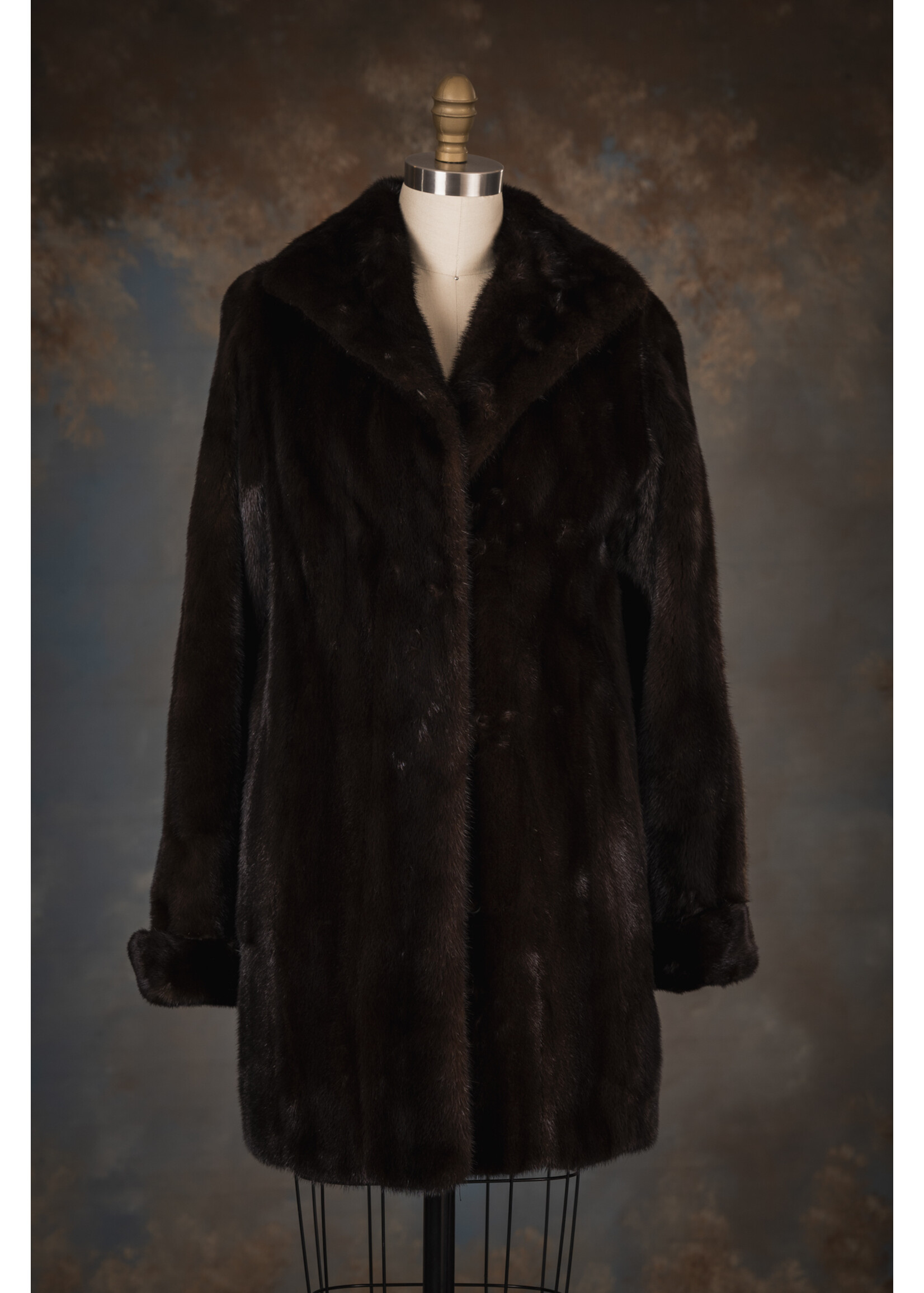 DARK MAHOGANY MINK CAR COAT 6