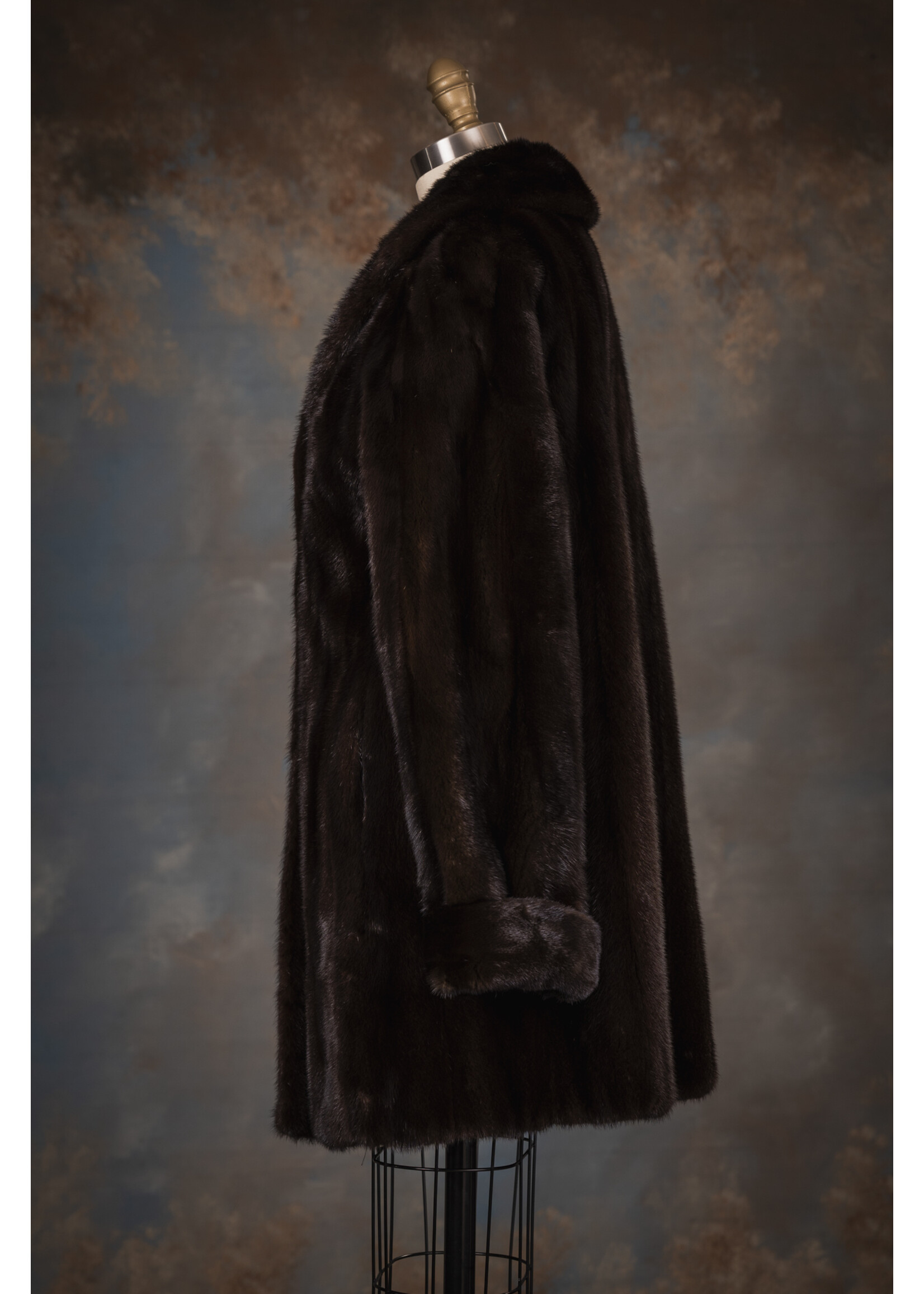 DARK MAHOGANY MINK CAR COAT 6