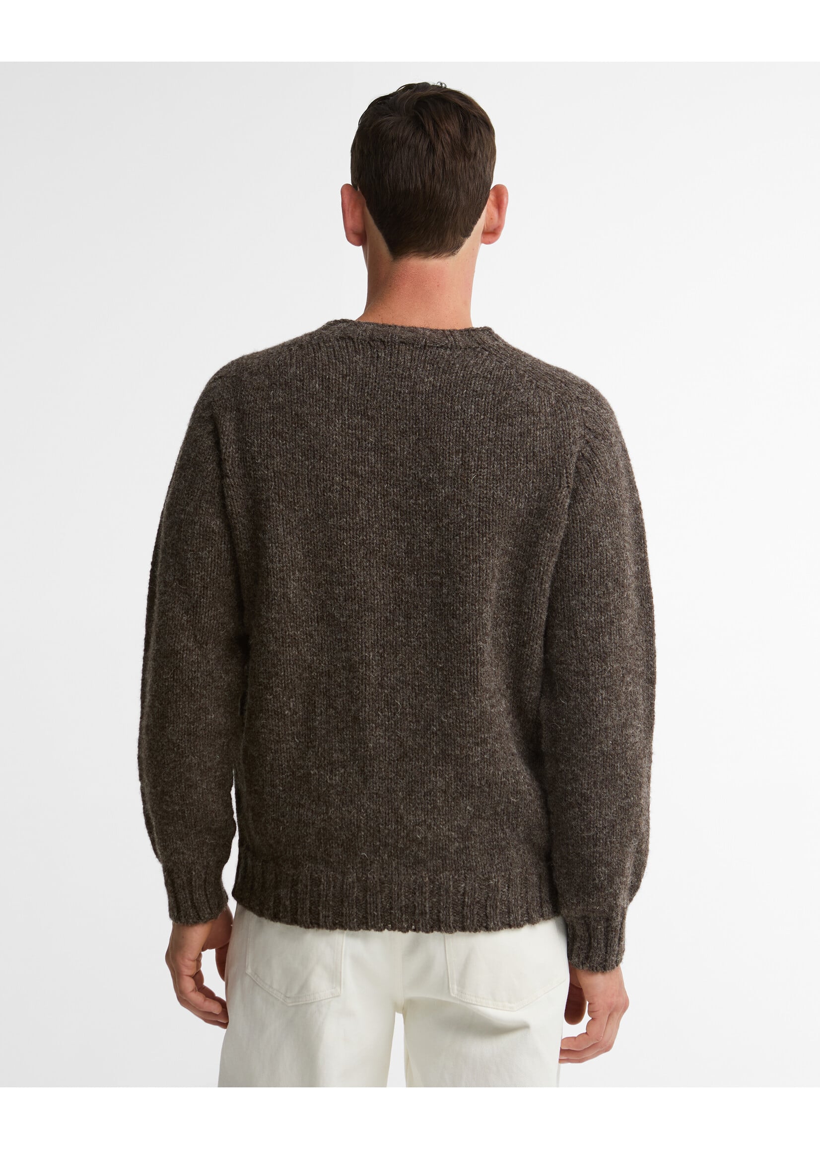 Barbour SCOTTISH-MADE NATURAL YARN CABLE CREW