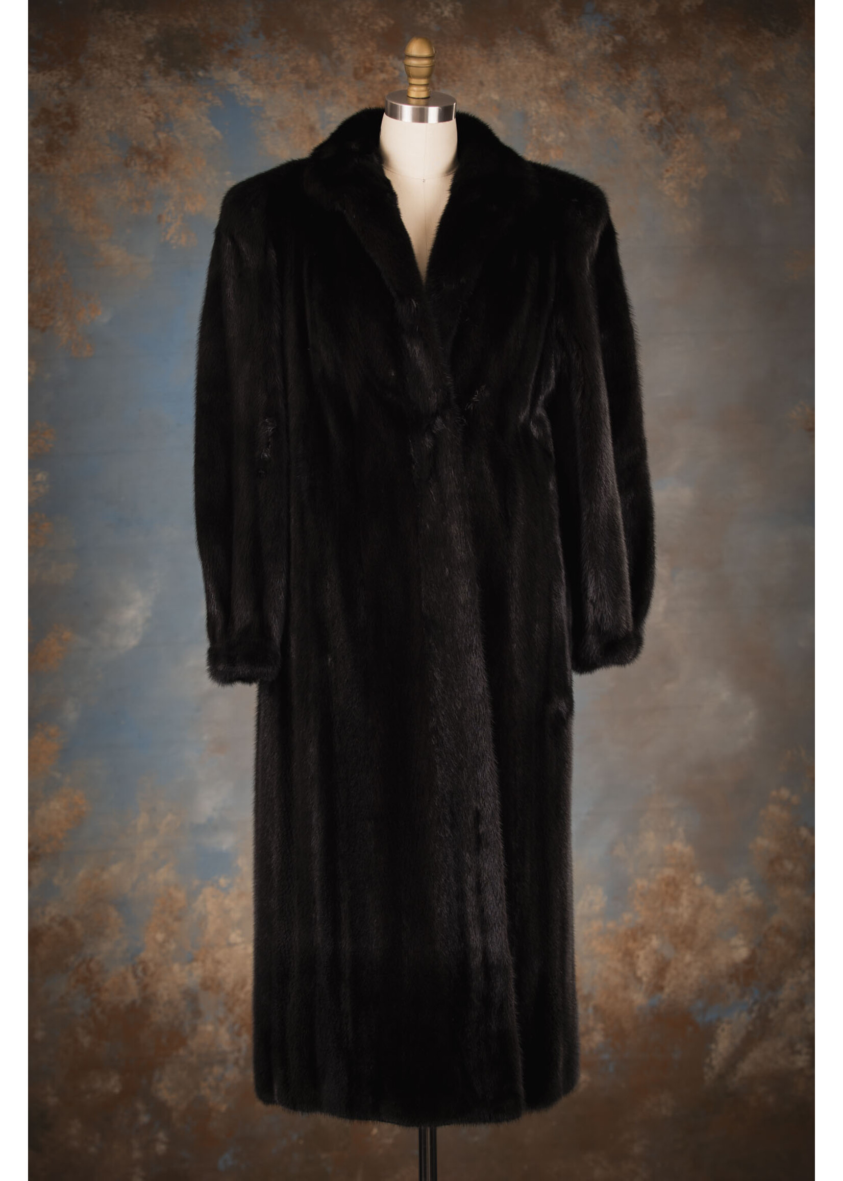 BLACK MINK COAT 6-8