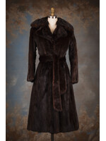 BLACK CHERRY MINK COAT W. BELT