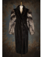 DARK RANCH MINK COAT W. SILVER FOX