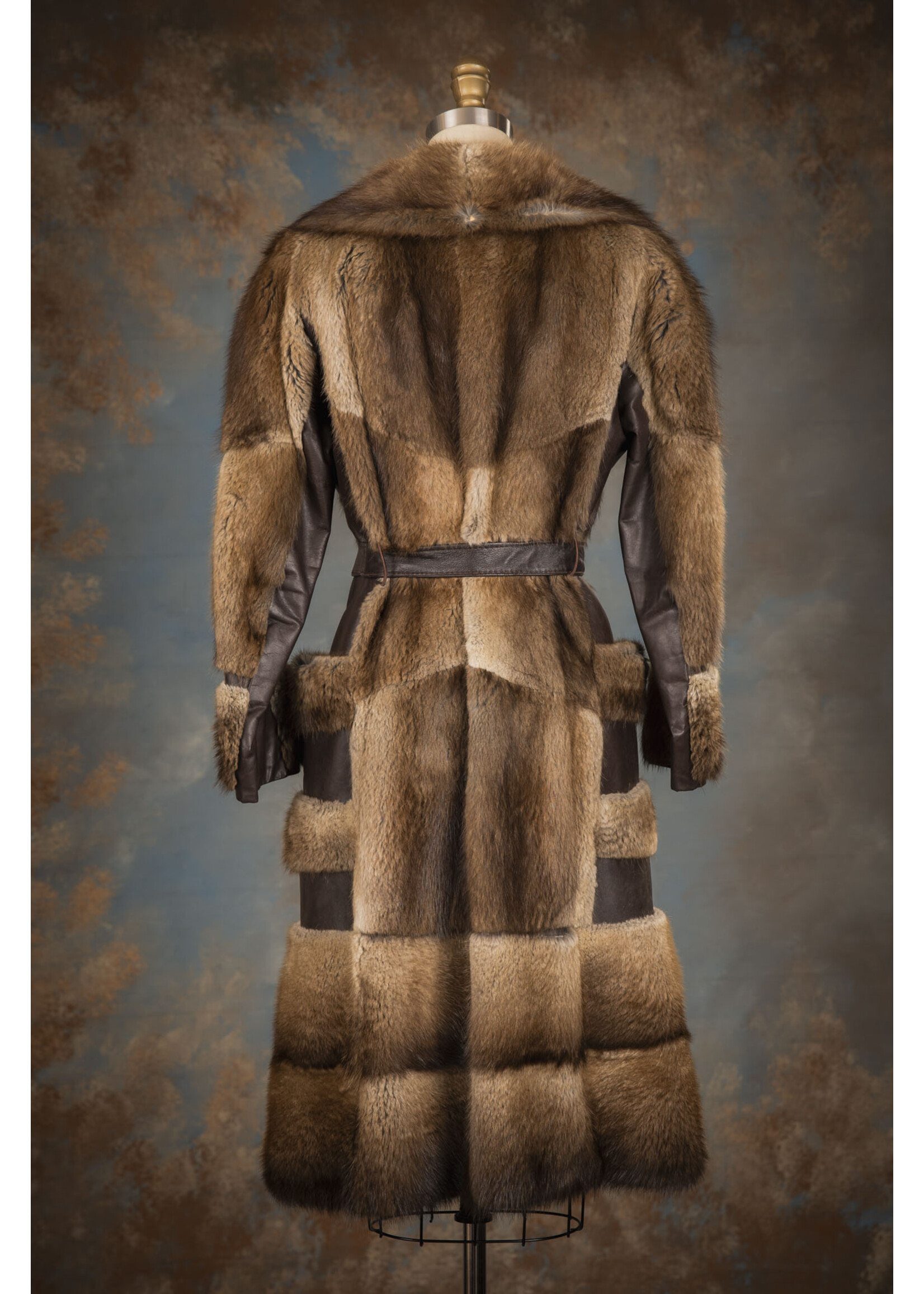 NATURAL MUSKRAT & LEATHER COAT 4