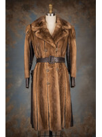 DEMI BROWN MINK COAT W.  LEATHER