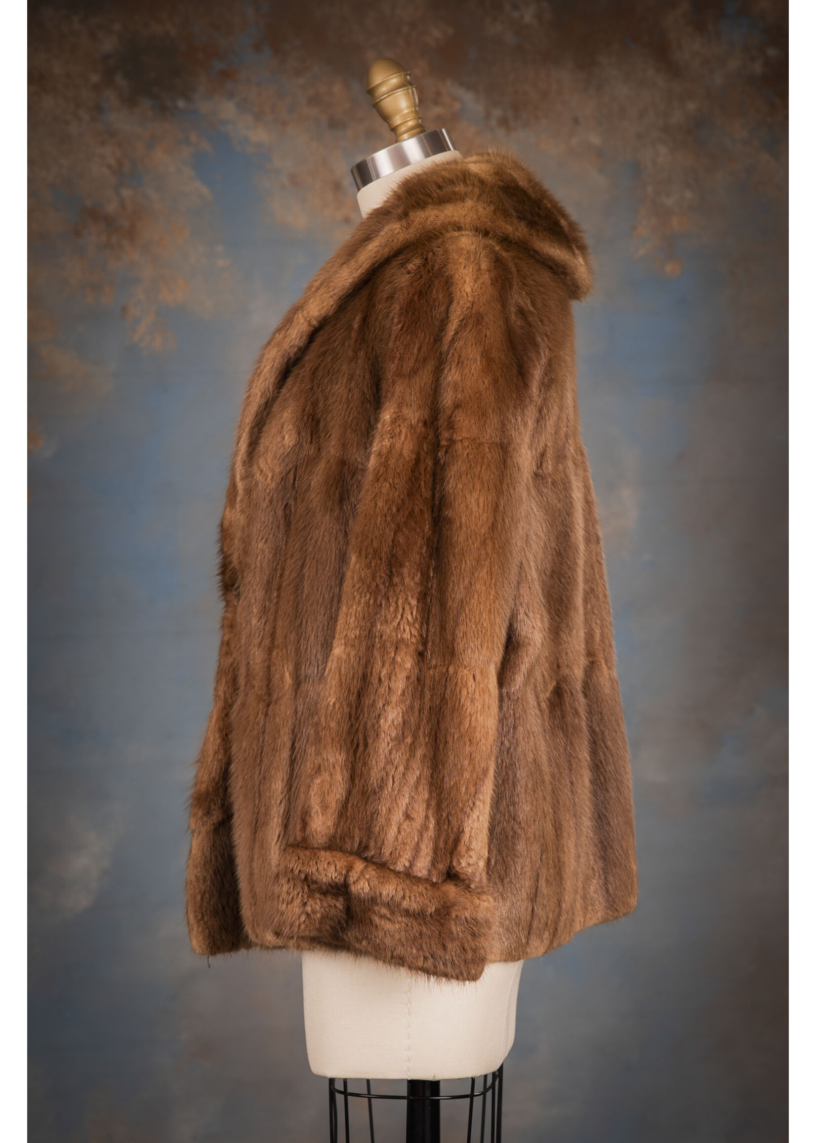 BROWN-DYED MUSKRAT JACKET