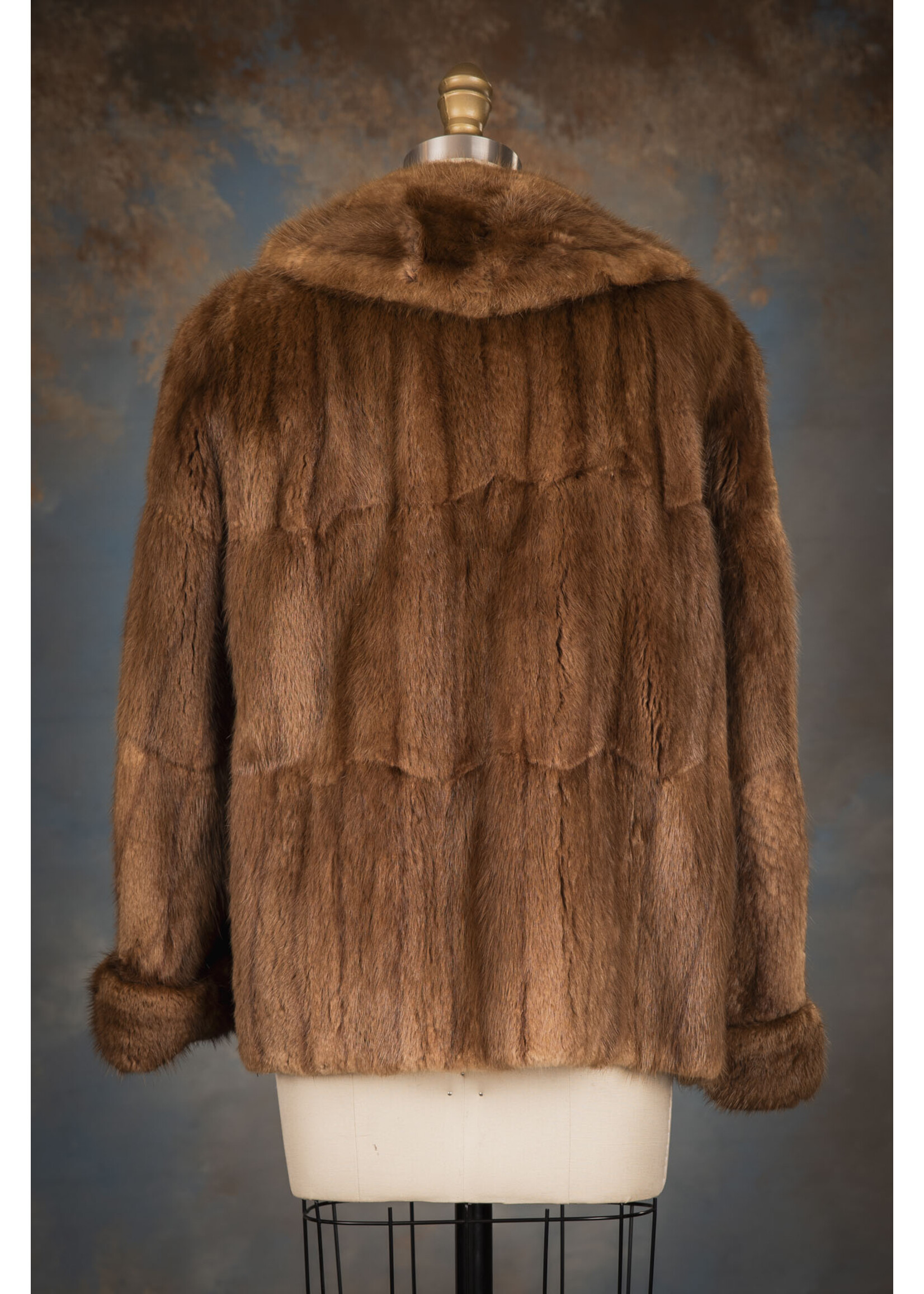 BROWN-DYED MUSKRAT JACKET