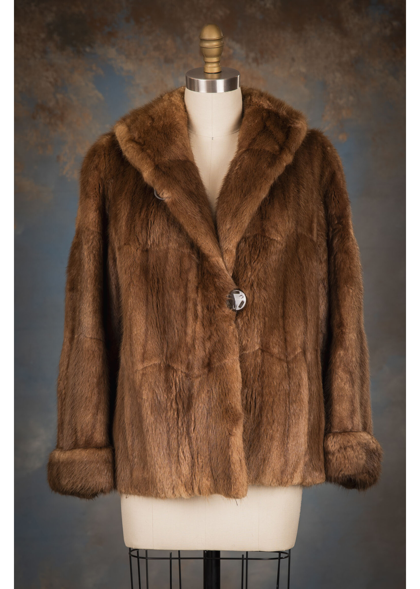 BROWN-DYED MUSKRAT JACKET