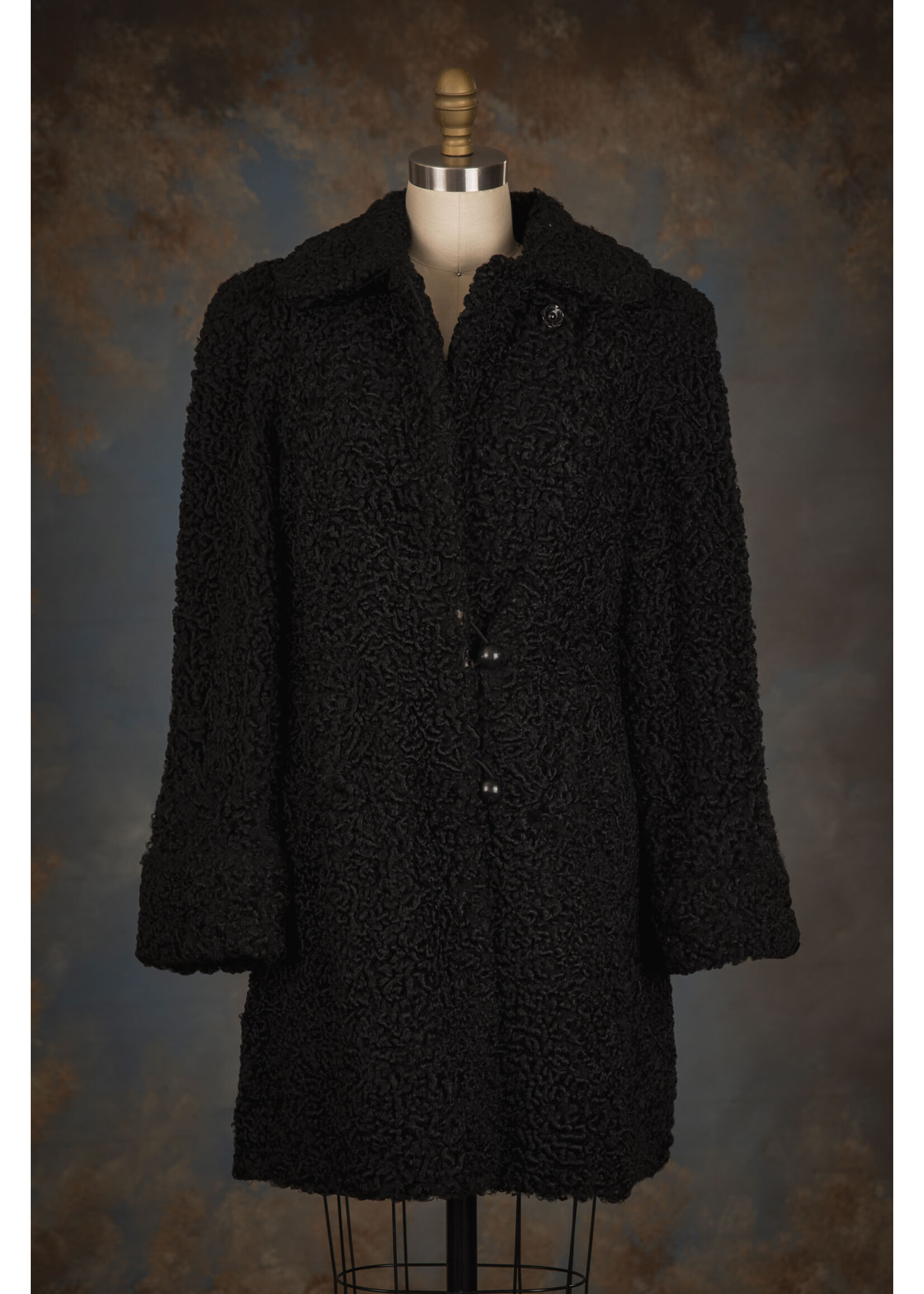 BLACK PERSIAN LAMB CAR COAT