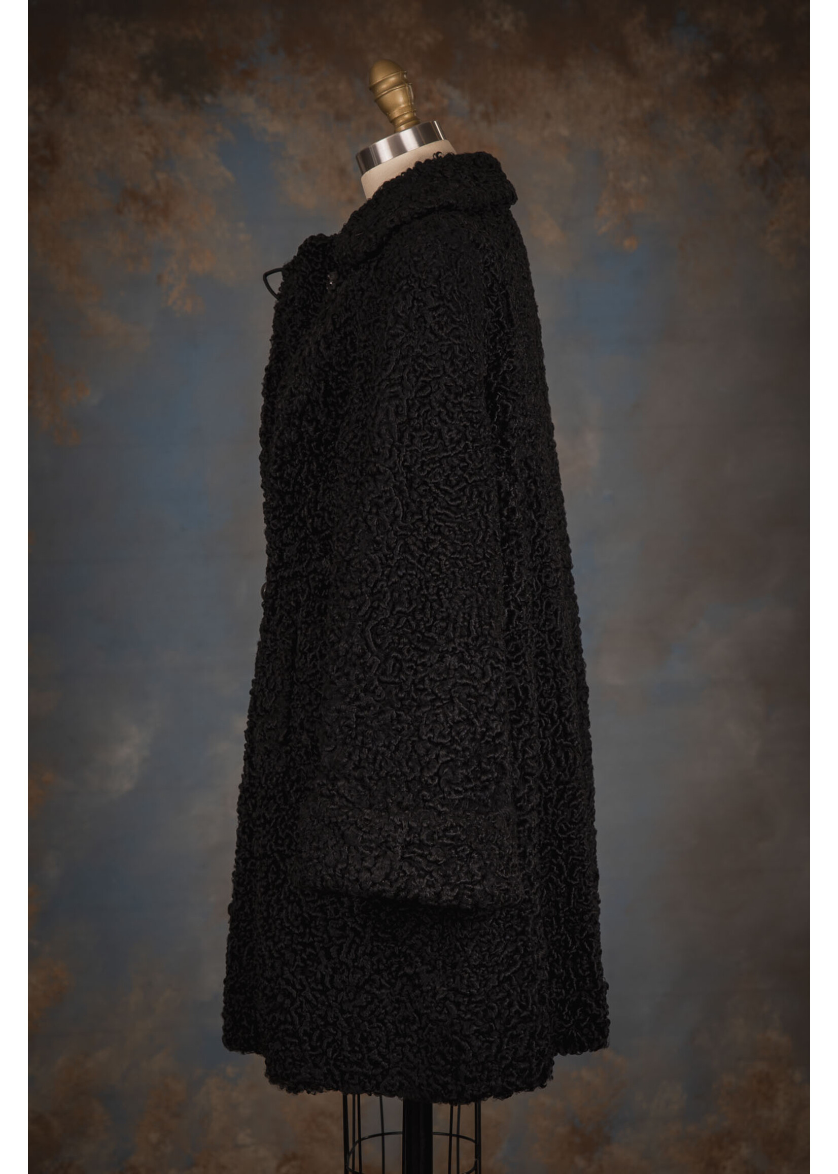 BLACK PERSIAN LAMB CAR COAT