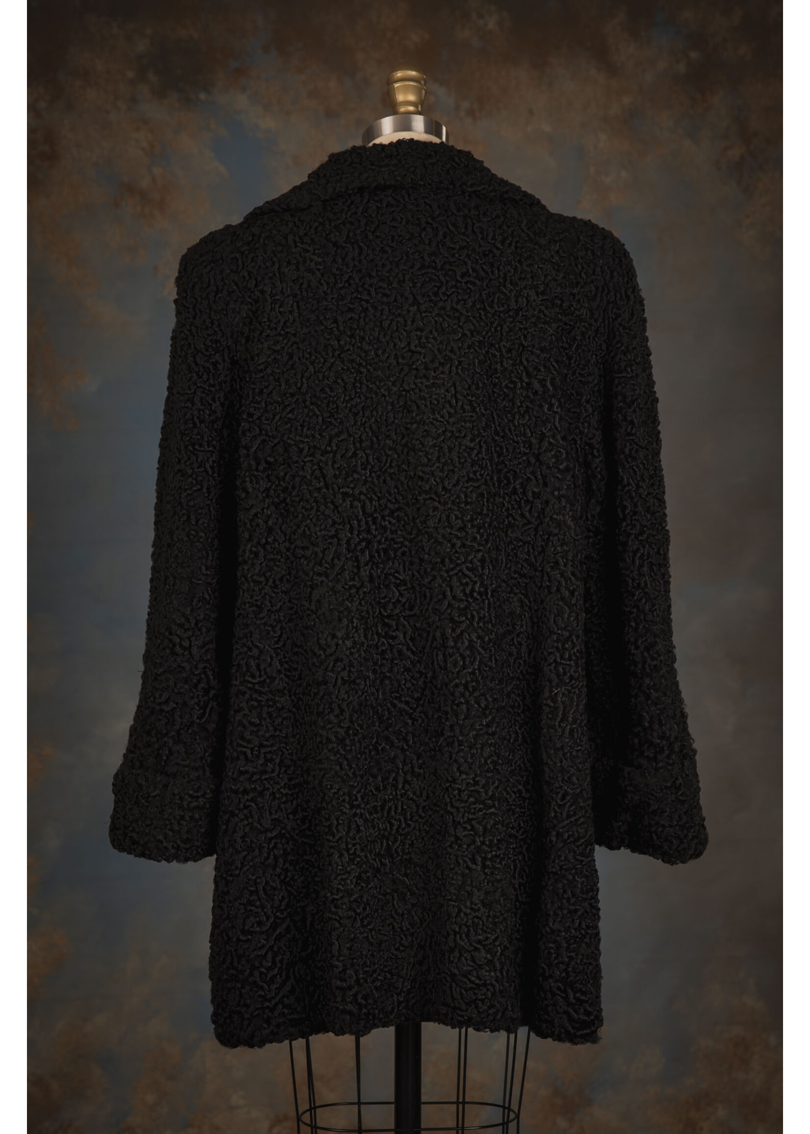 BLACK PERSIAN LAMB CAR COAT