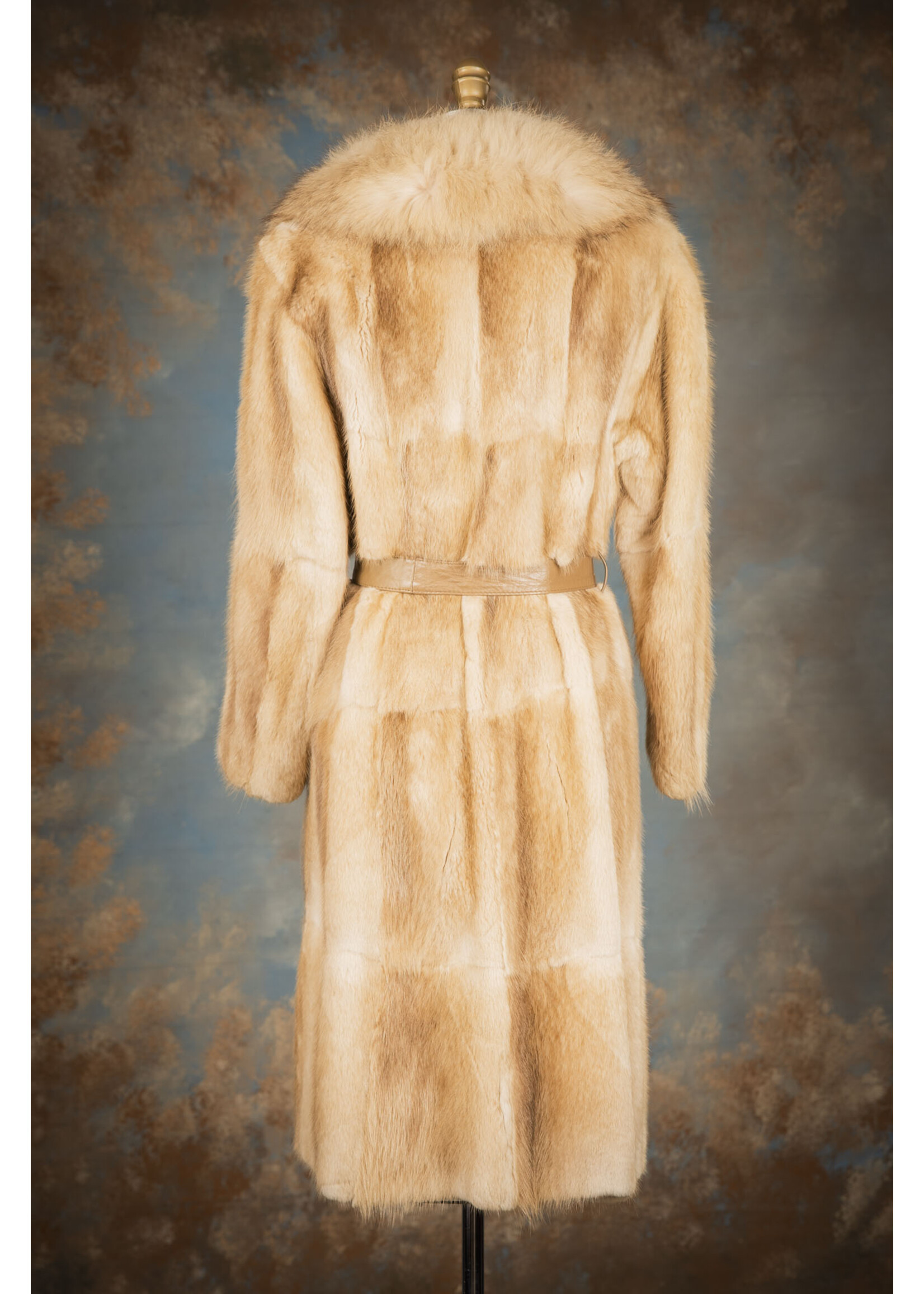 POLAR MUSKRAT COAT W. FOX COLLAR