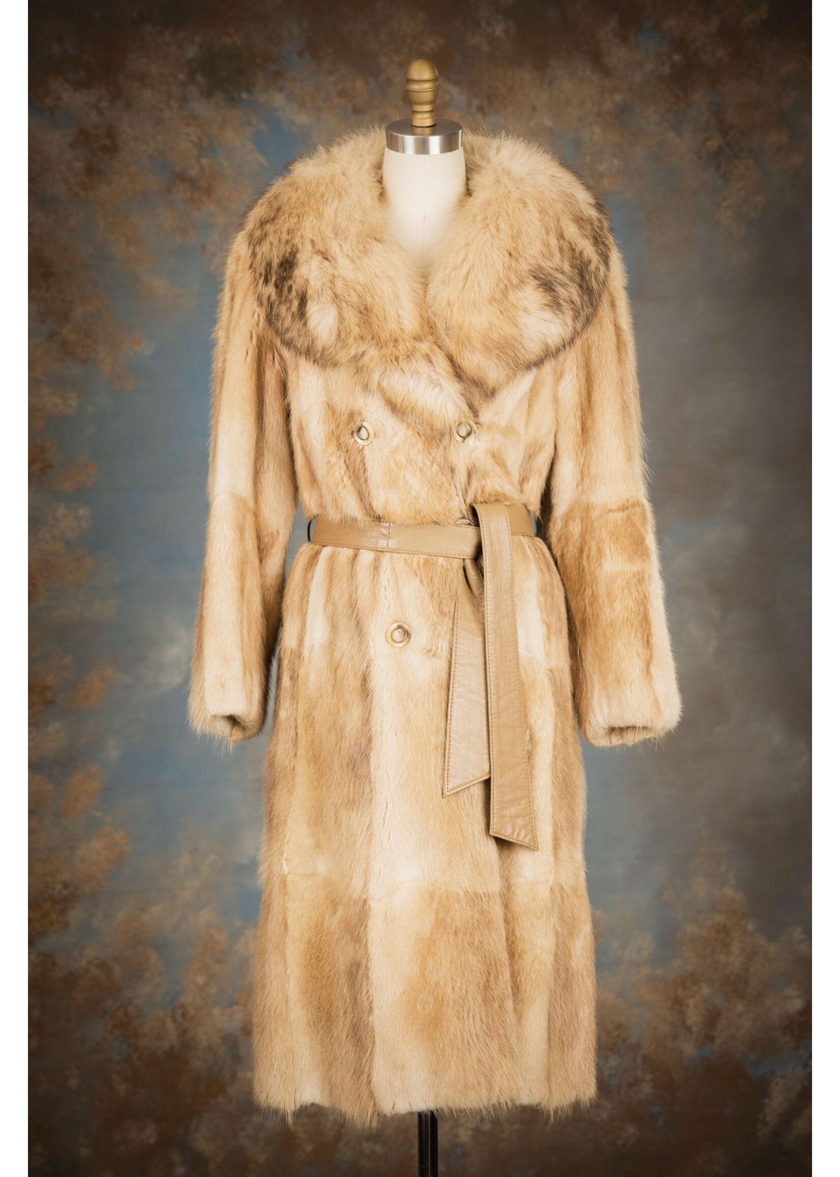 POLAR MUSKRAT COAT W. FOX COLLAR