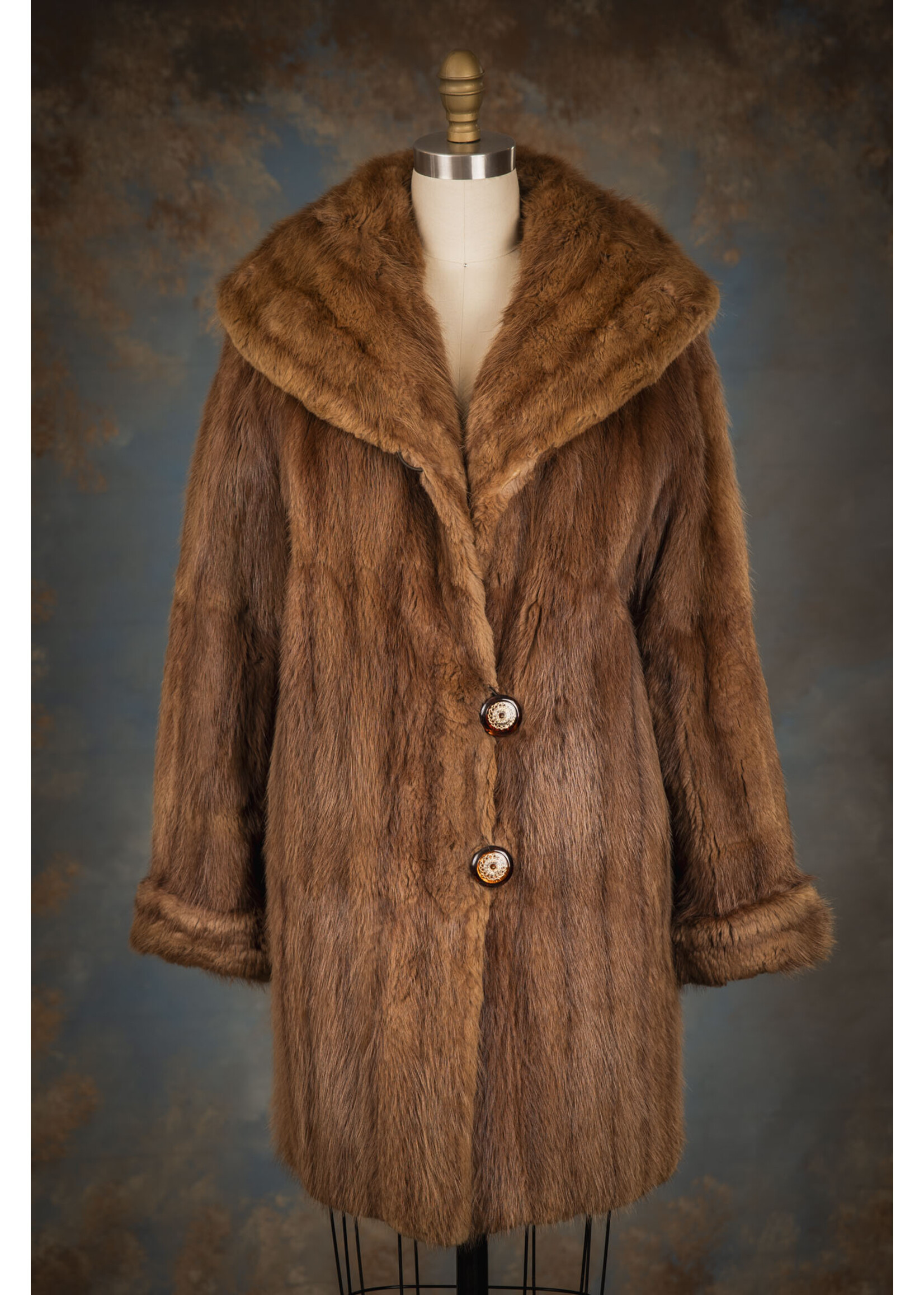 MINK-DYED MUSKRAT COAT 10