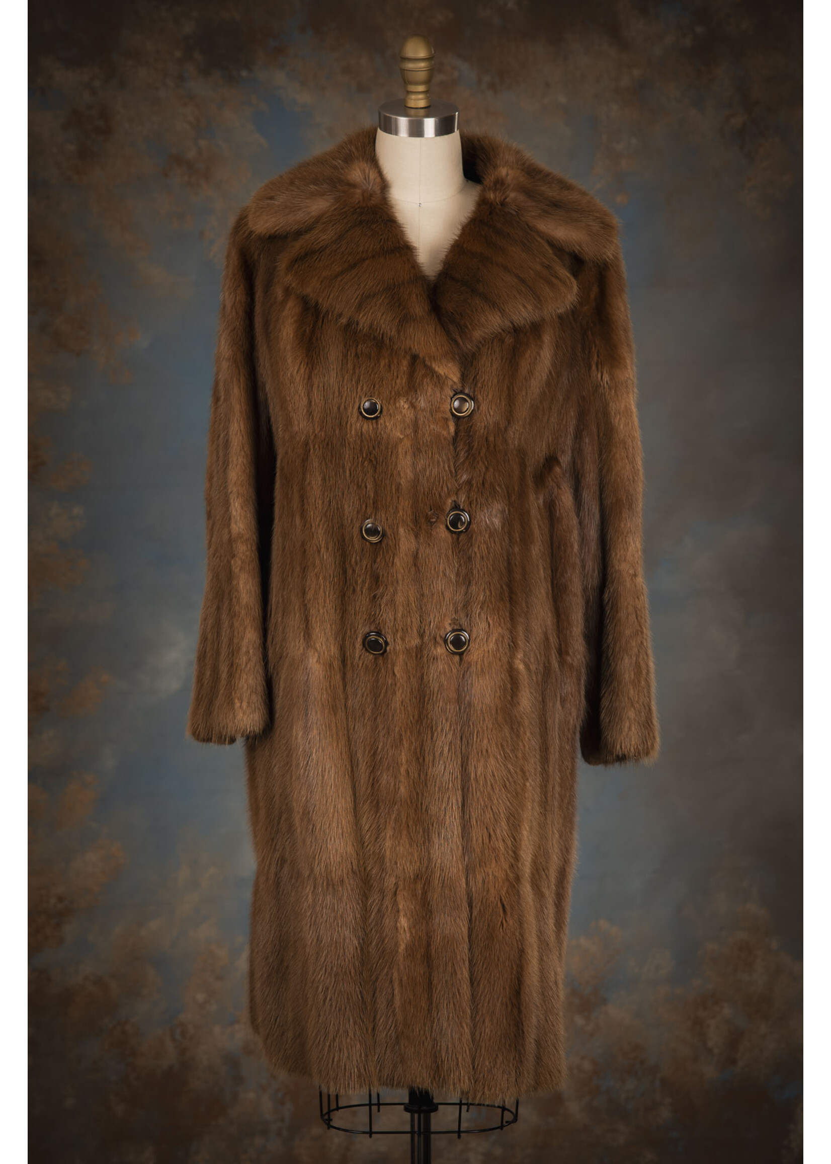 MINK-DYED MUSKRAT COAT 8-10