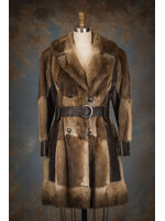 NATURAL MUSKRAT & LEATHER COAT