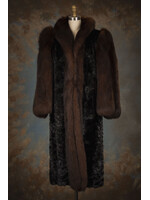 DARK RANCH MINK PIECES COAT W. FOX 6-8