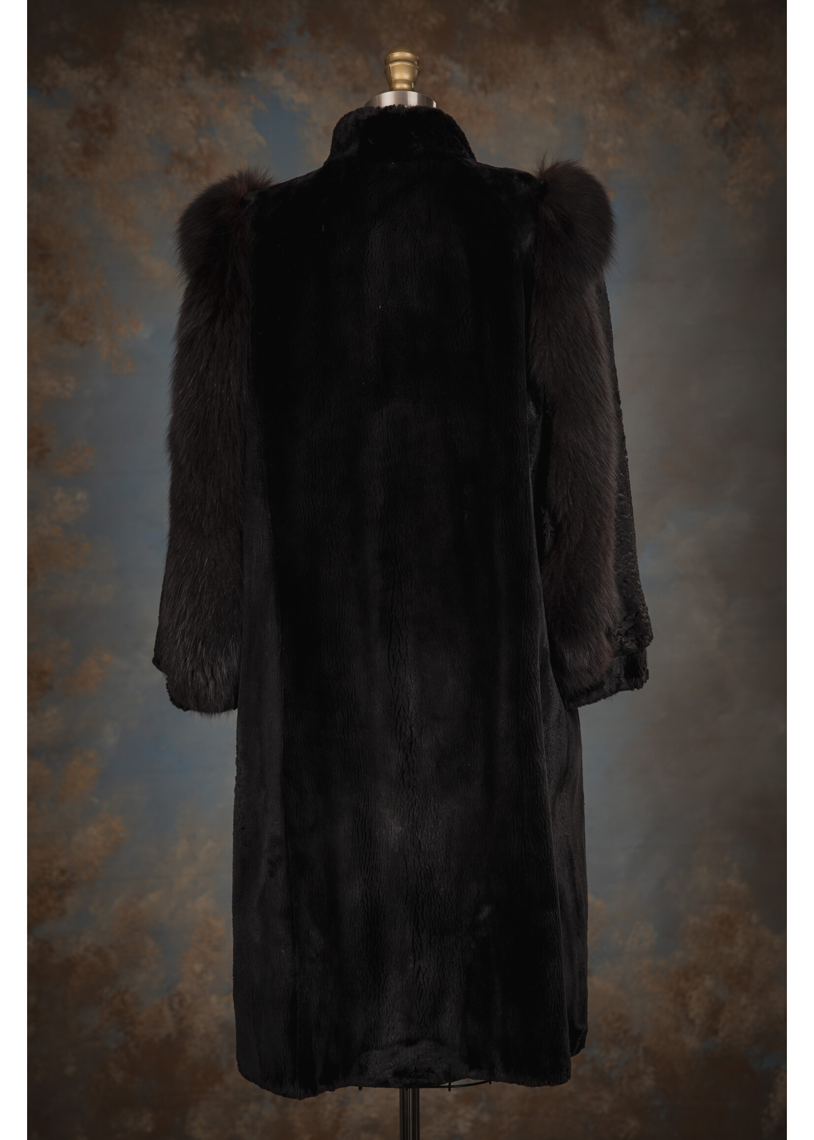 BLACK ALASKAN SEAL COAT W. FOX 6