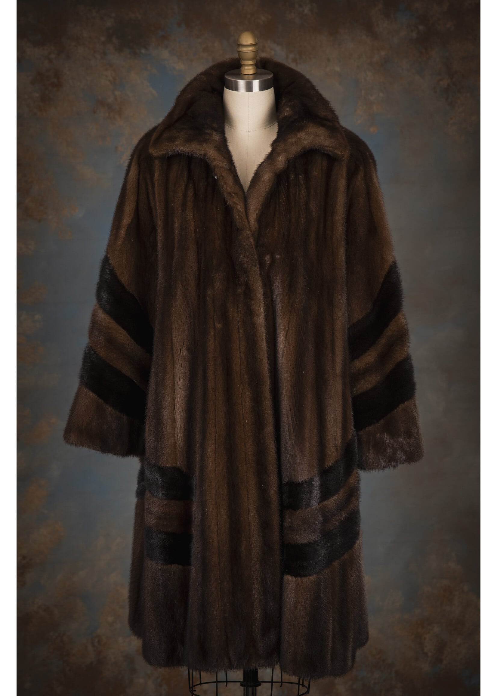 DEMI & DARK MAHOGANY MINK SWING COAT