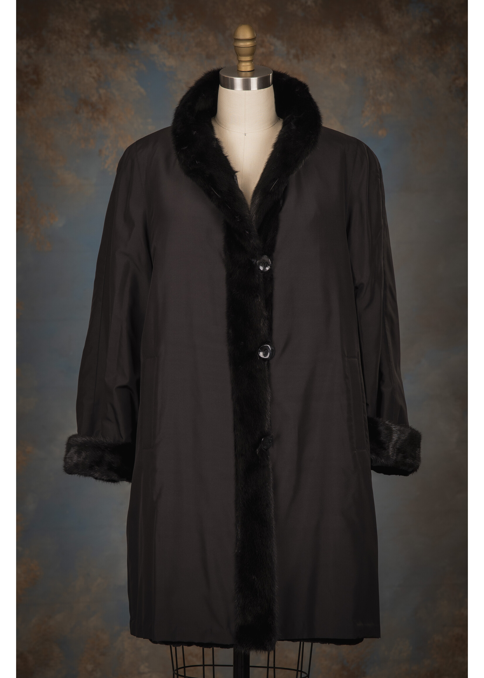 BLACK MINK REV. COAT 12-14P
