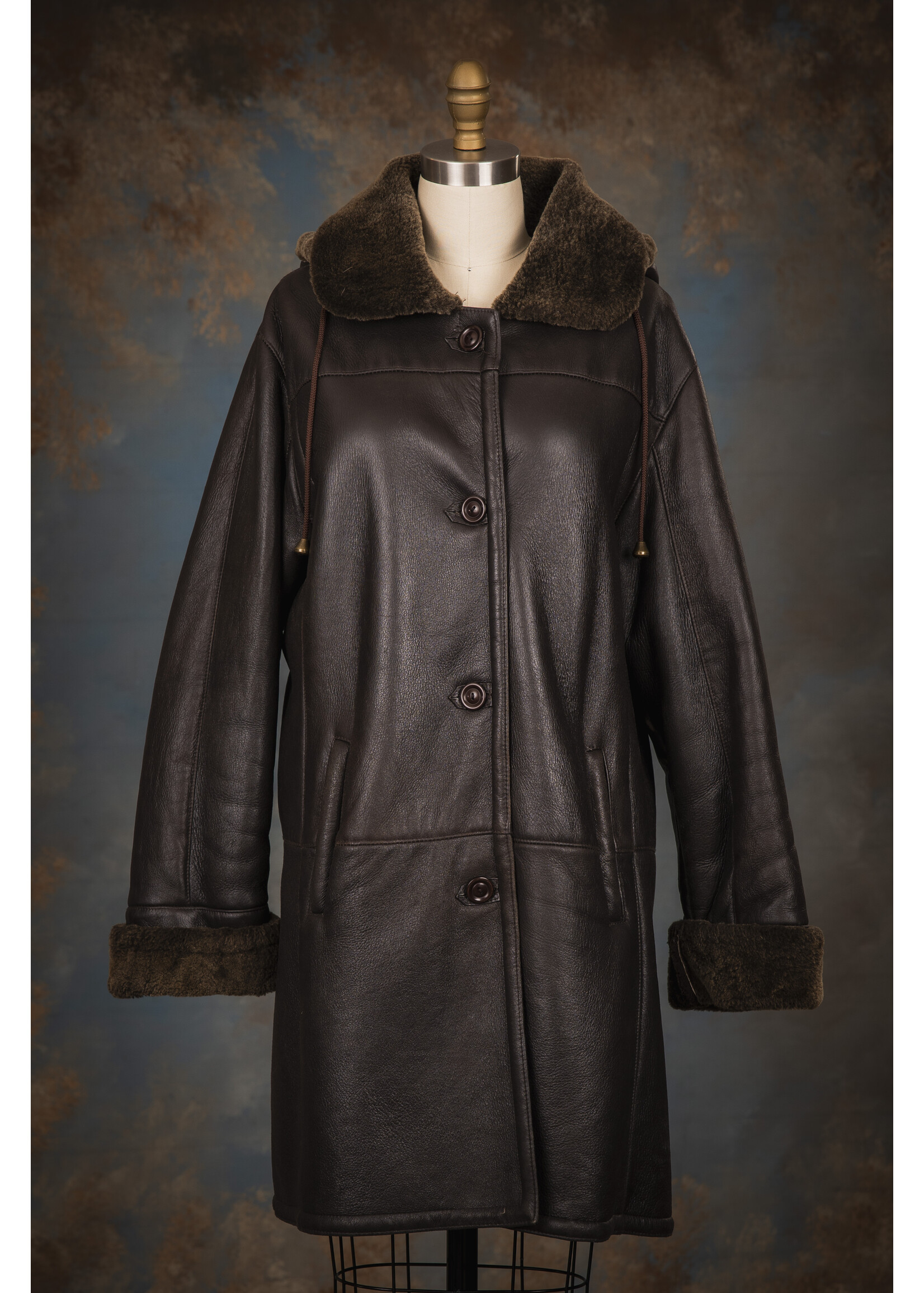 BROWN SHEEPSKIN COAT 10-12