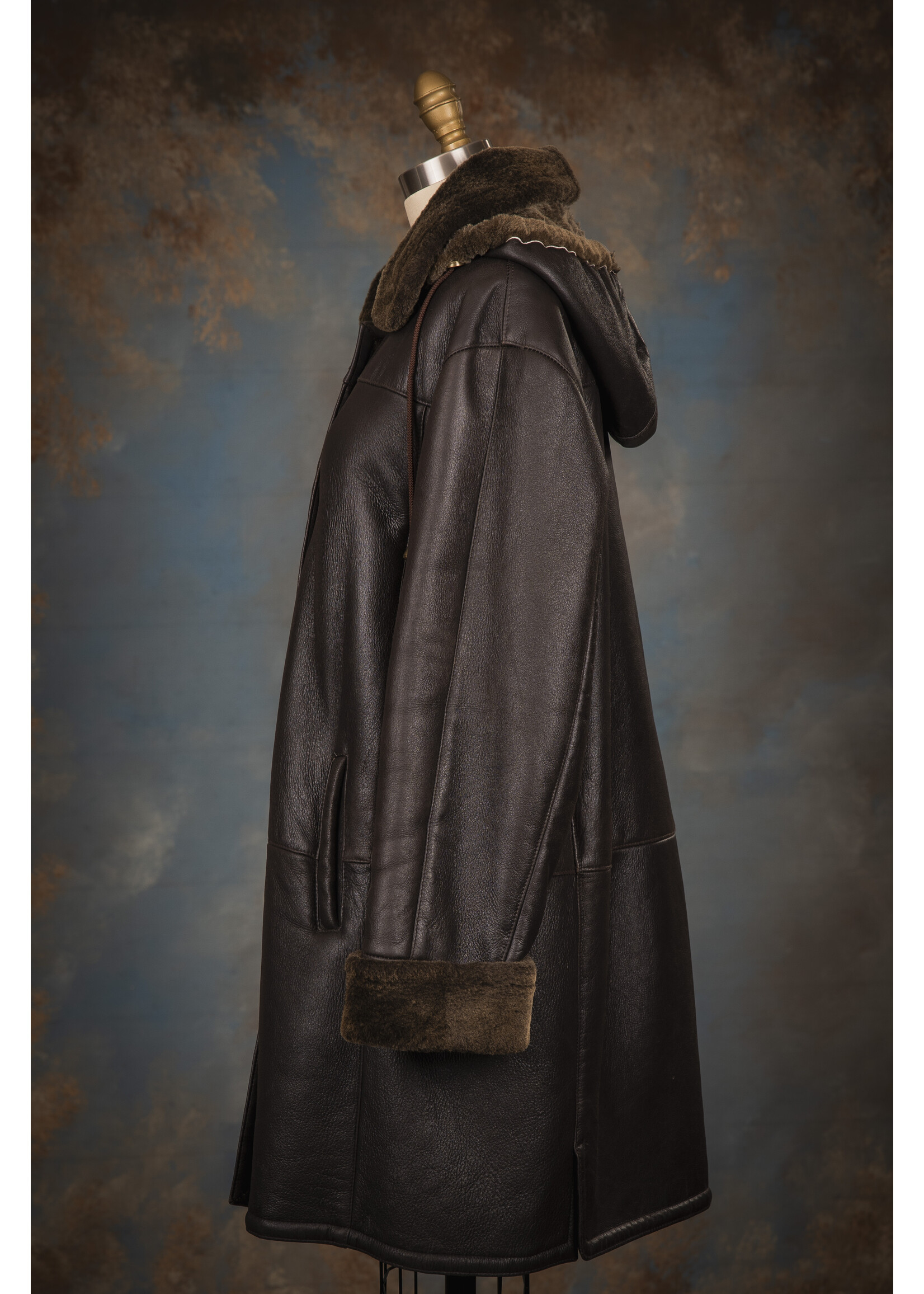 BROWN SHEEPSKIN COAT 10-12