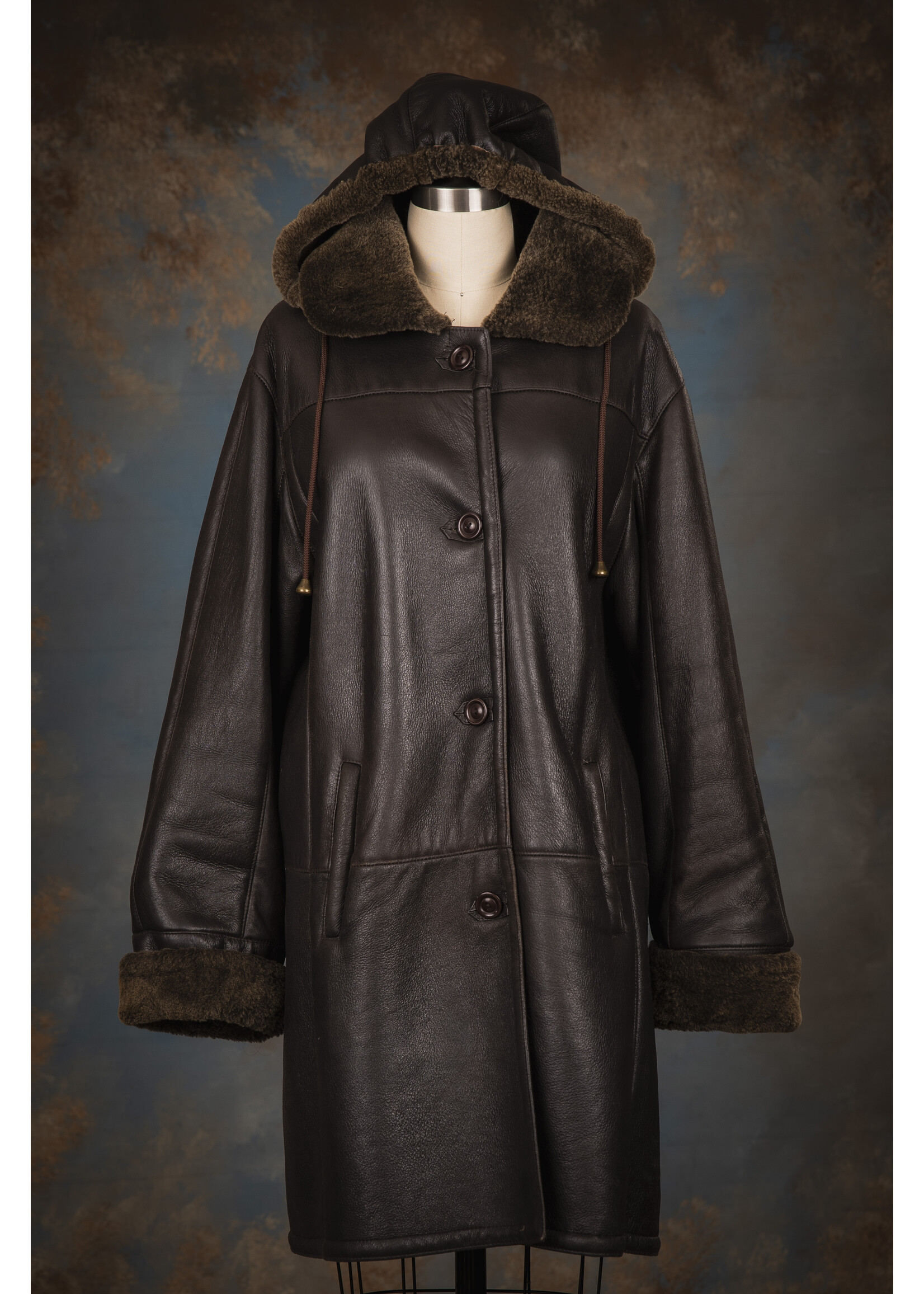 BROWN SHEEPSKIN COAT 10-12