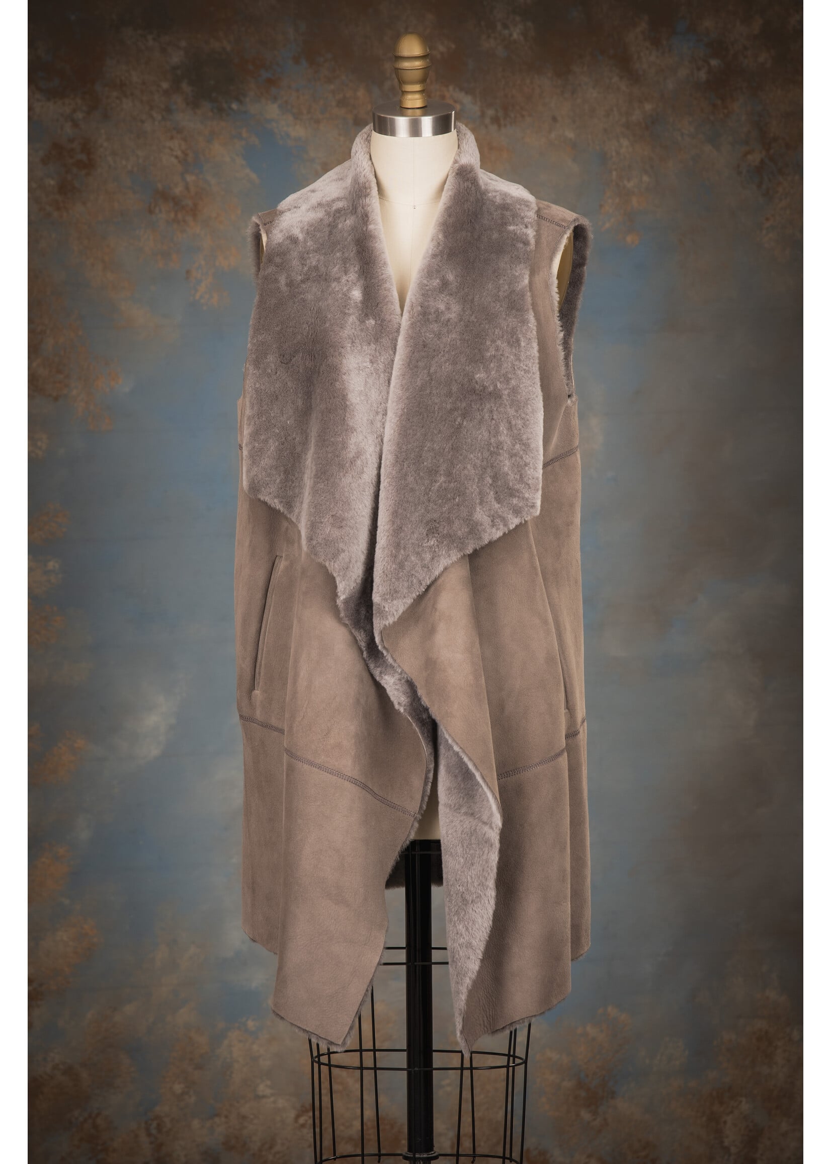 GREY SHEARLING VEST 12-14