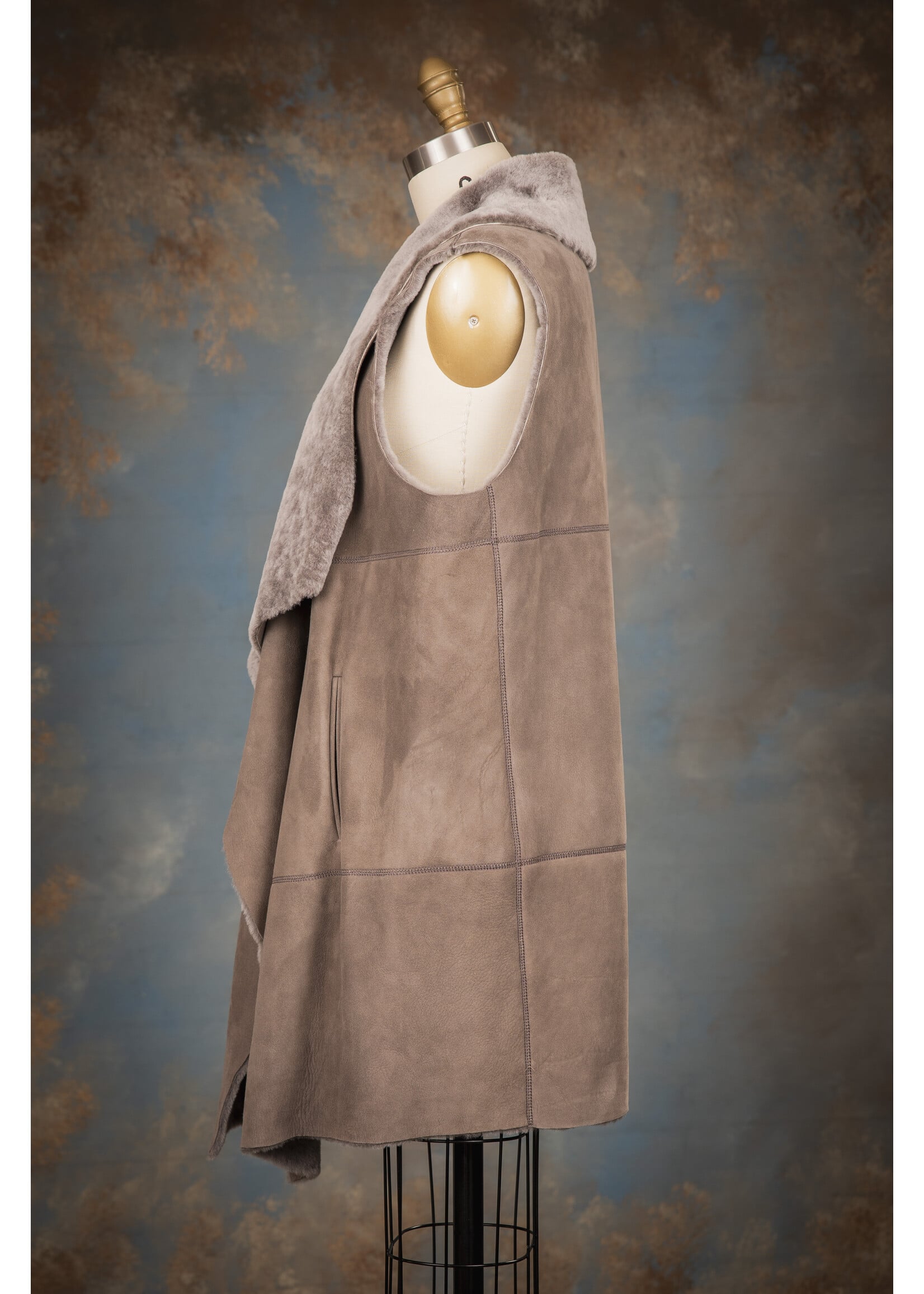 GREY SHEARLING VEST 12-14