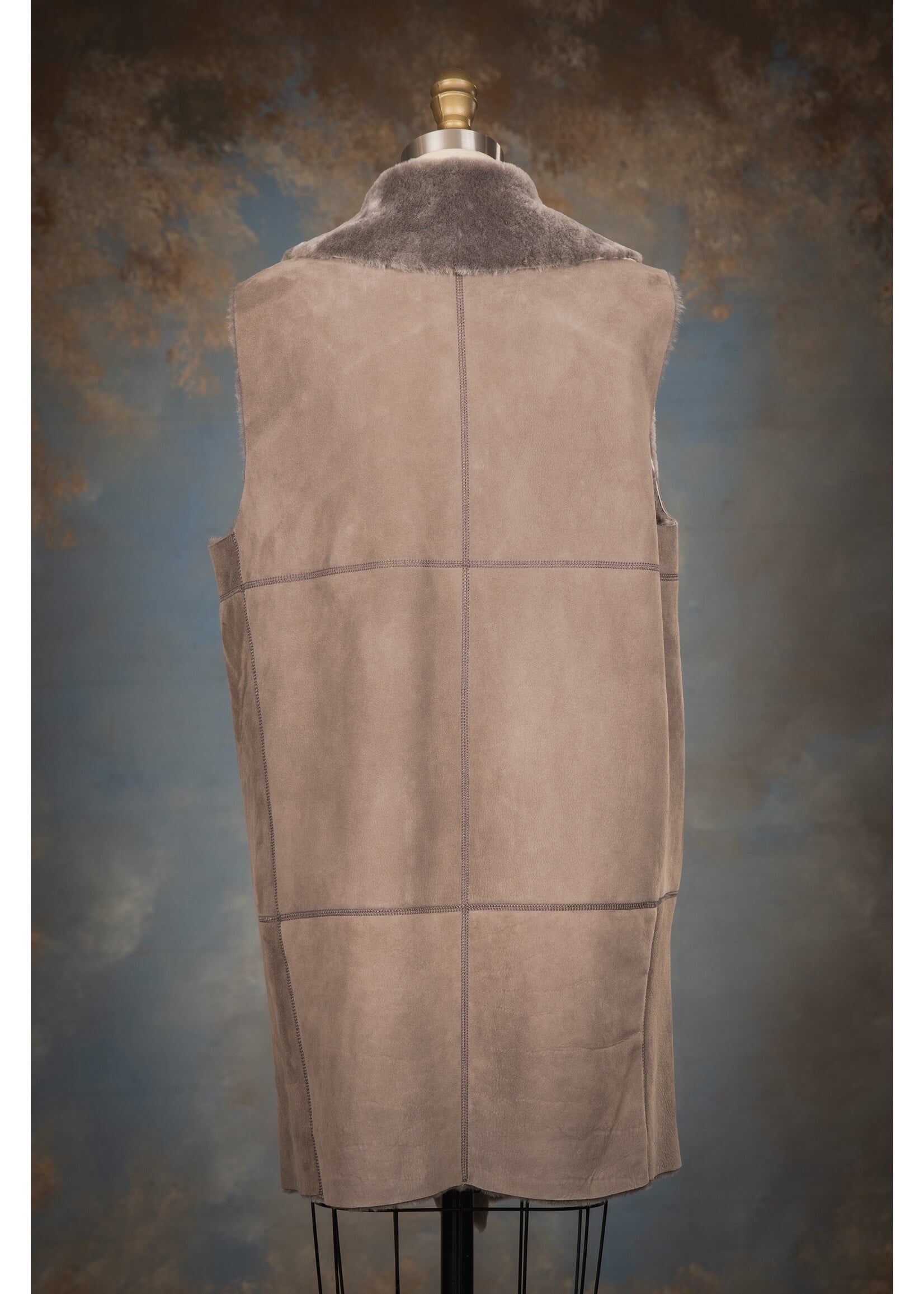 GREY SHEARLING VEST 12-14