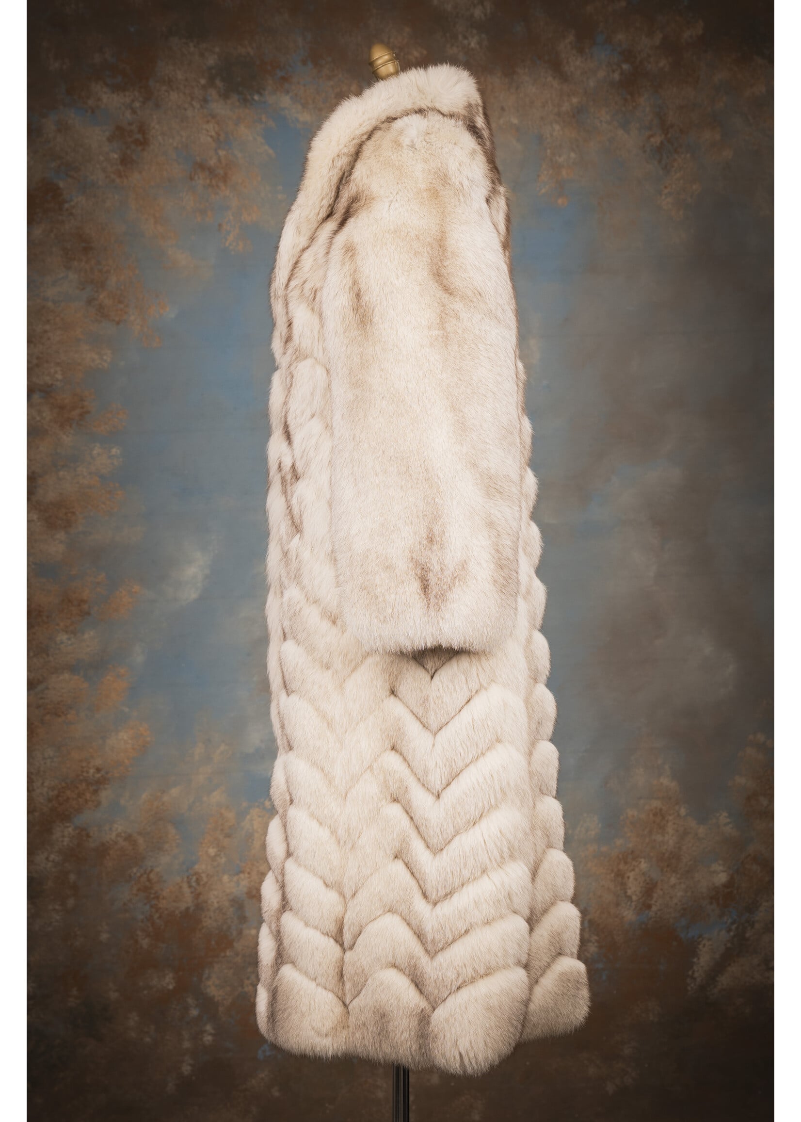 BLUE FOX CHEVRON COAT 6