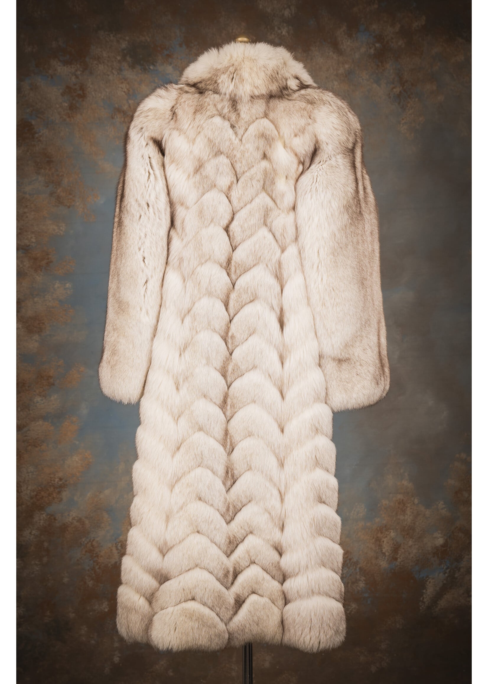 BLUE FOX CHEVRON COAT 6