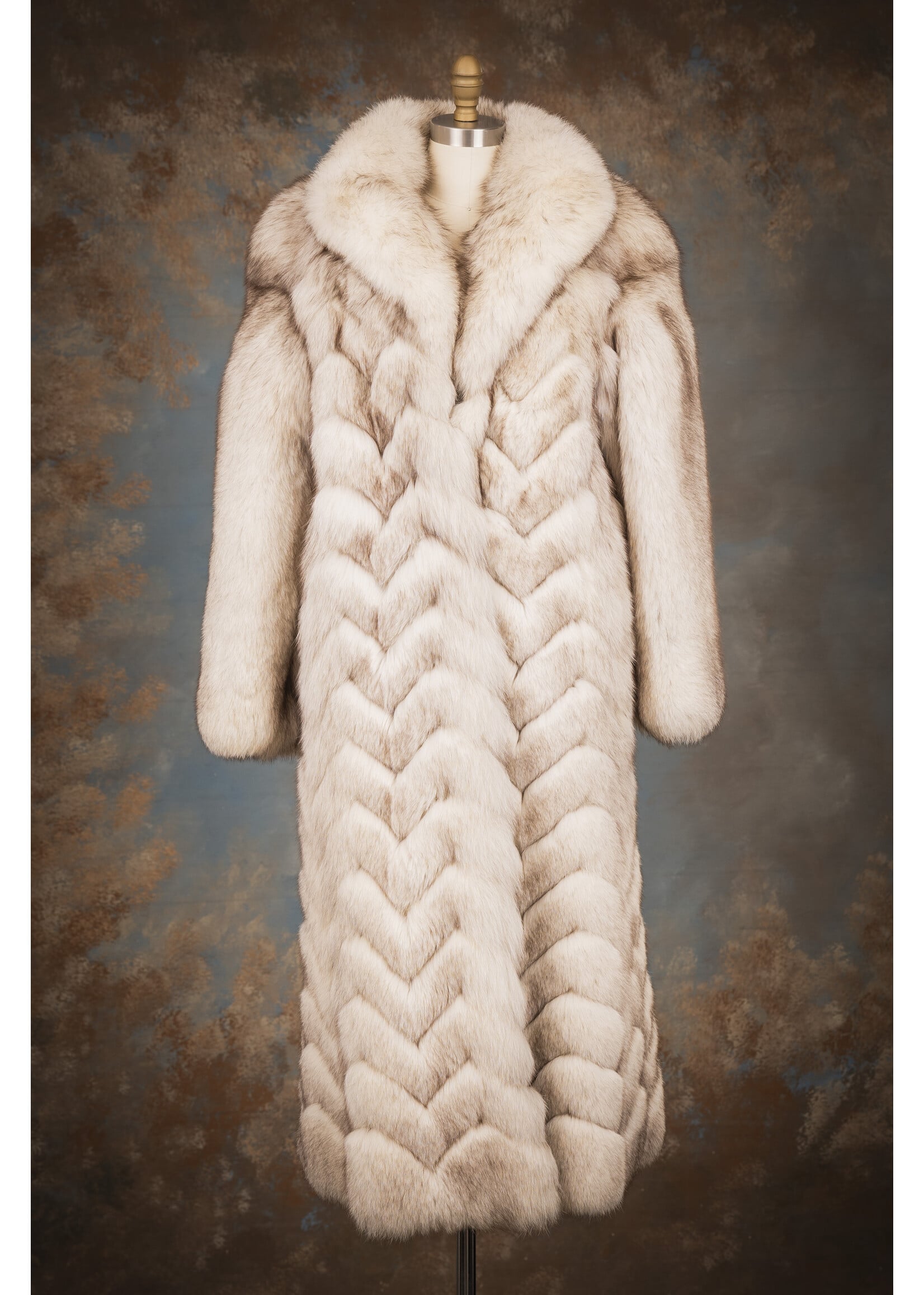 BLUE FOX CHEVRON COAT 6