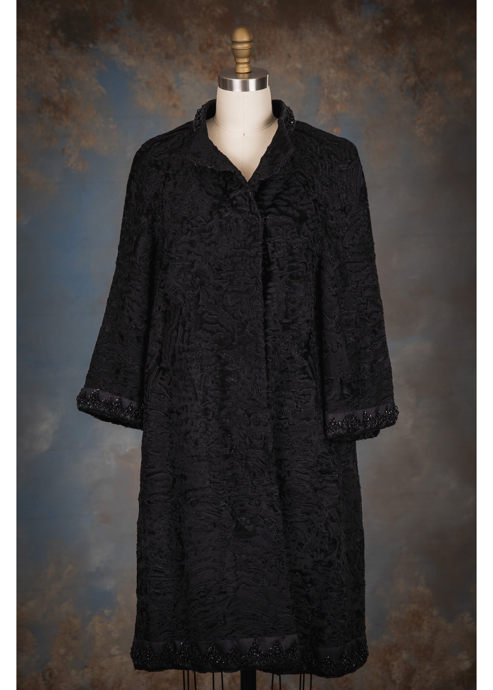 BEADED BLACK SWAKARA COAT